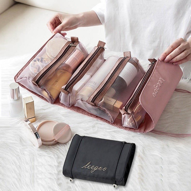 Detachable Cosmetic Bag Portable Large Capacity 4 in 1 Makeup Bags Portable Folding Travel Cosmetics Storage Toiletry Bag - DivineLink1 | Electronics, Fitness, Household Essentials | Shop