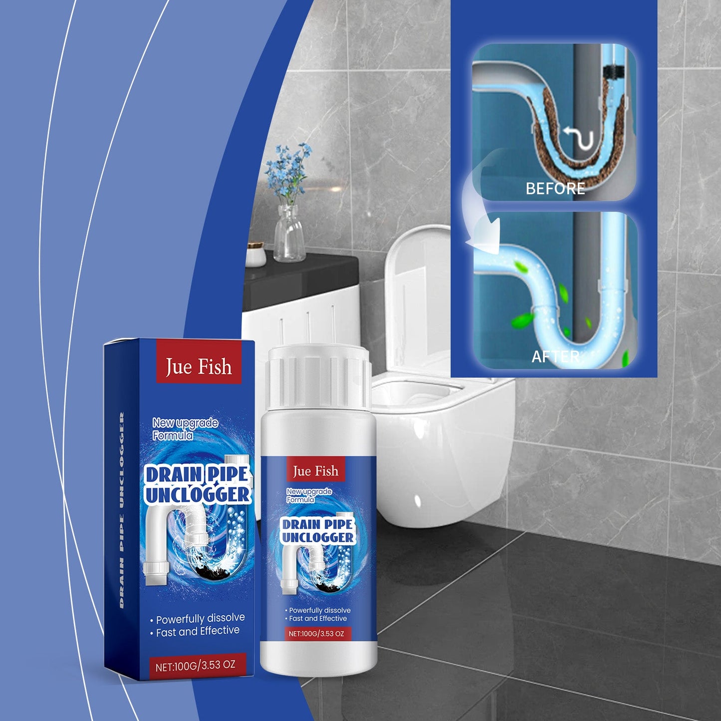 Drain Cleaner Bathroom Kitchen Pipe Drain Powerful Dredge Clean Clean Dirt - DivineLink1 | Electronics, Fitness, Household Essentials | Shop