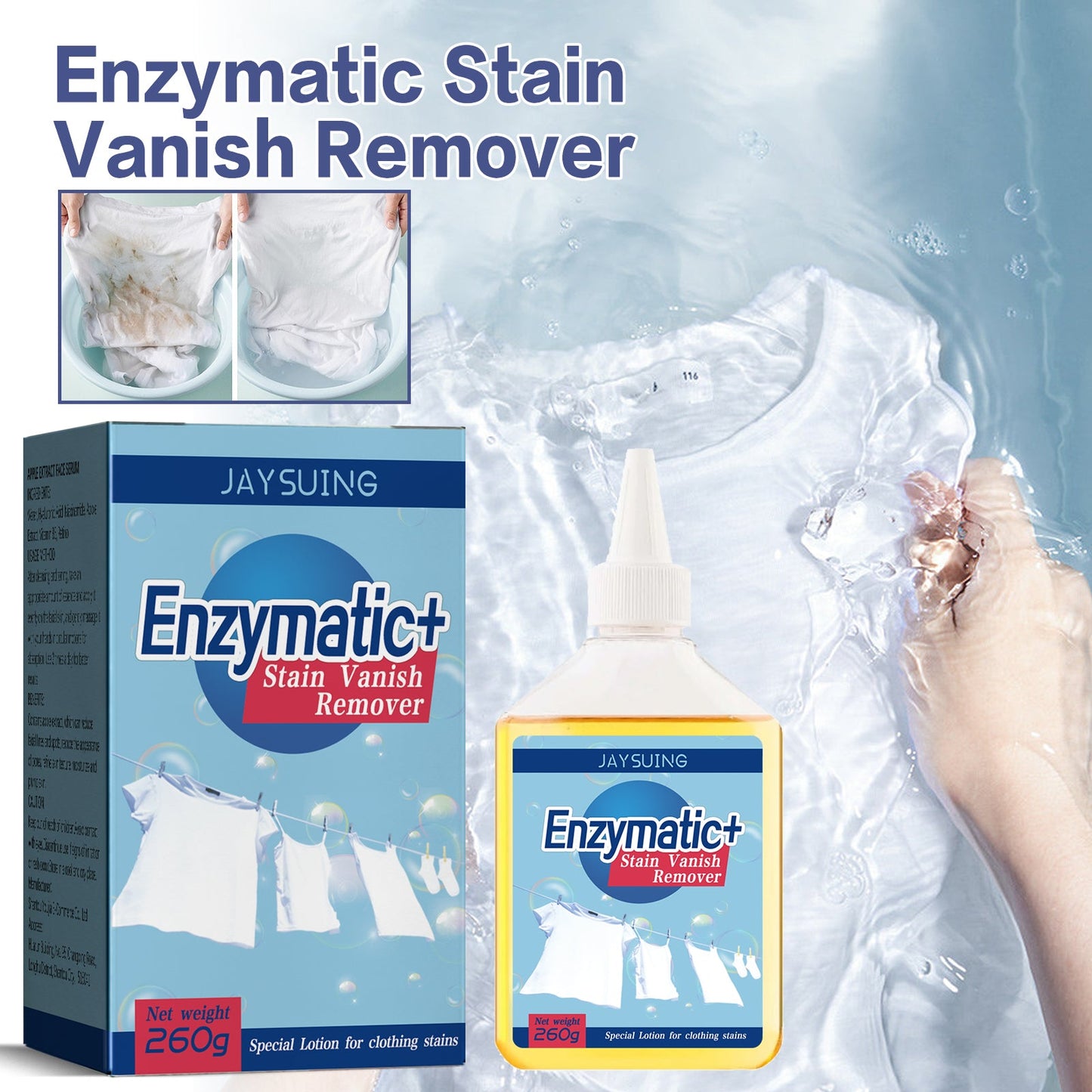 Enzyme Cleaner, Removes Stubborn Dirt Stains Yellow Mold Spot Perspiration Stains Multi - purpose Laundry Cleaner - DivineLink1 | Electronics, Fitness, Household Essentials | Shop