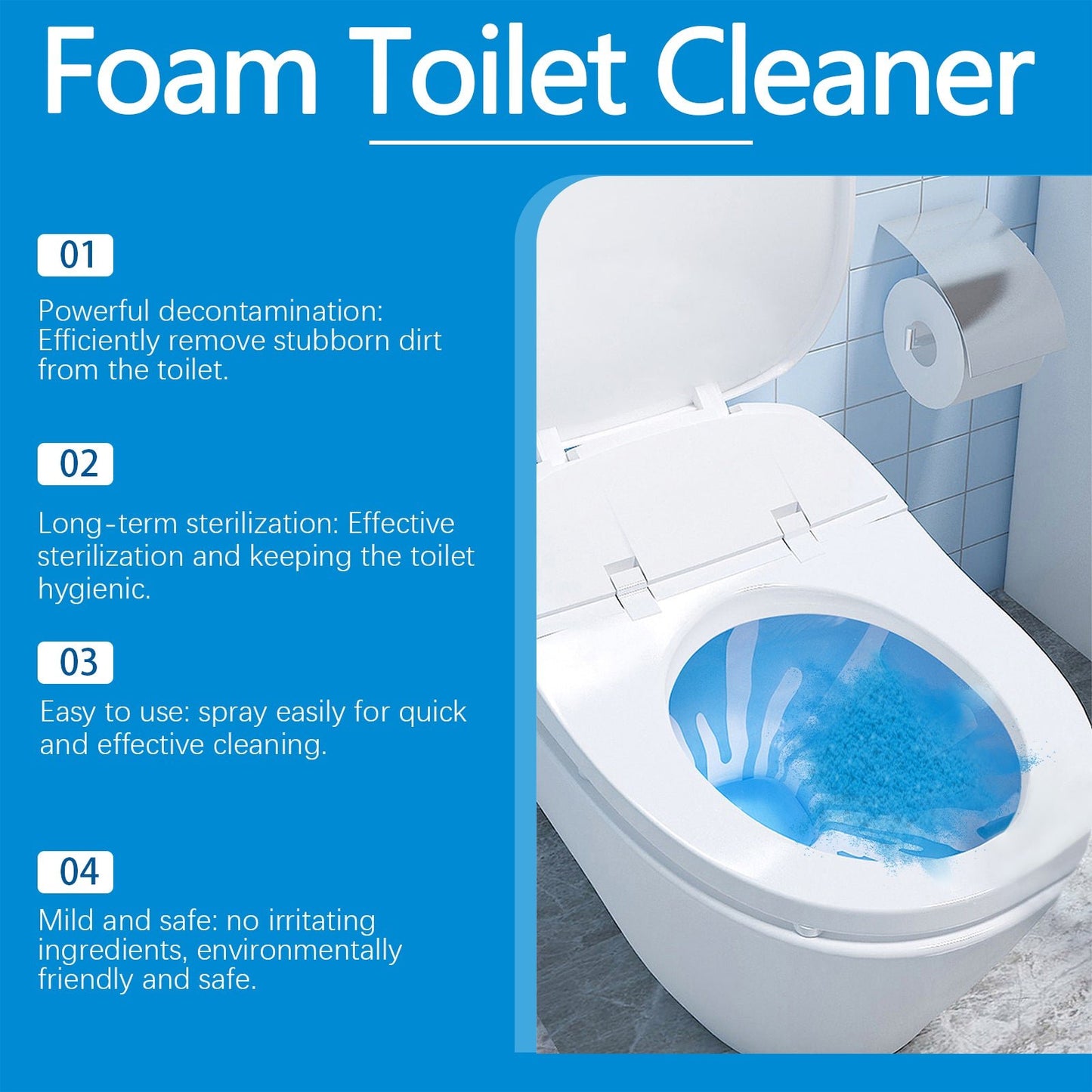 Foam Toilet Cleaner Toilet Cleaner Stains Urine Stains Descaling Odor Cleaning Toilet Cleaner - DivineLink1 | Electronics, Fitness, Household Essentials | Shop