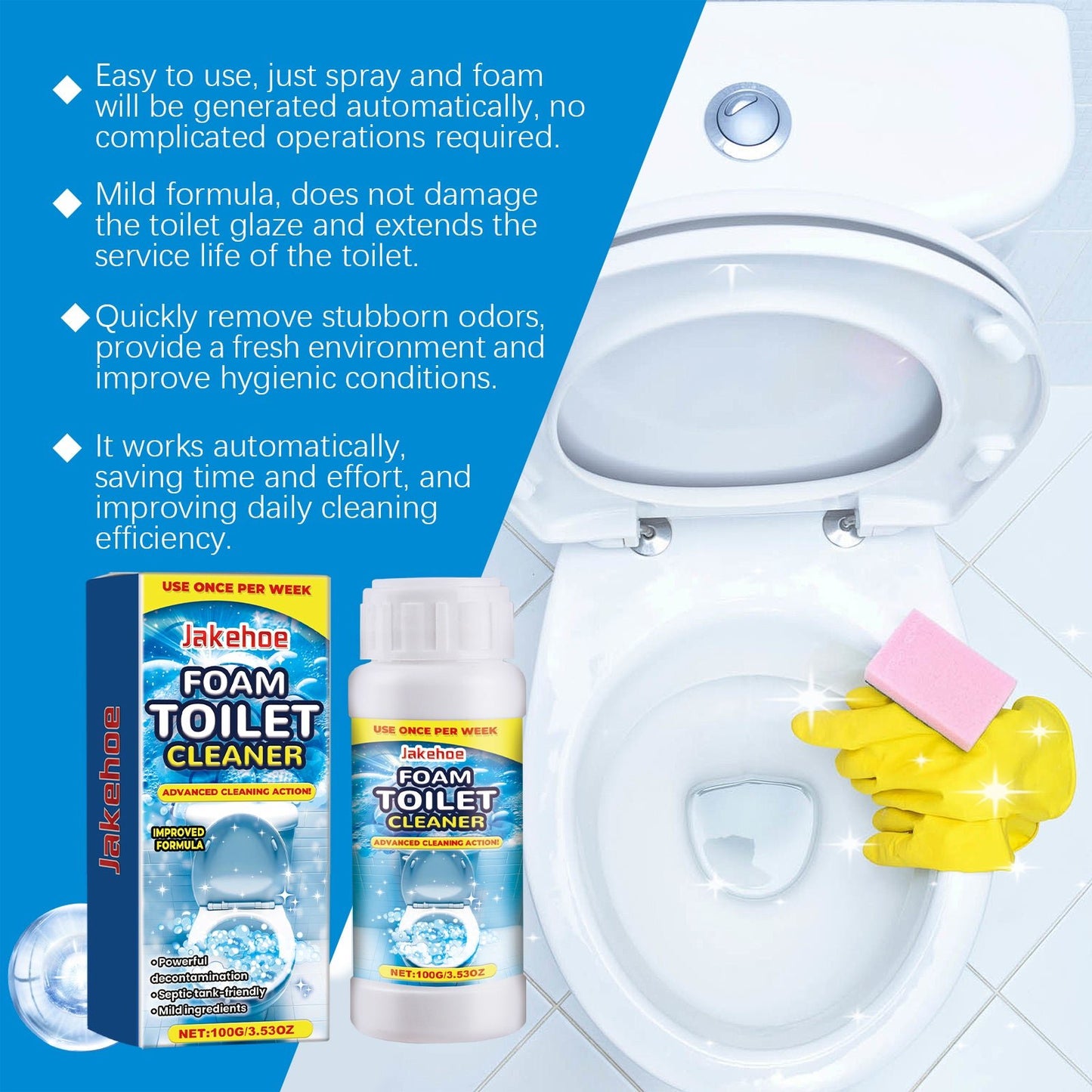 Foam Toilet Cleaner Toilet Cleaner Stains Urine Stains Descaling Odor Cleaning Toilet Cleaner - DivineLink1 | Electronics, Fitness, Household Essentials | Shop