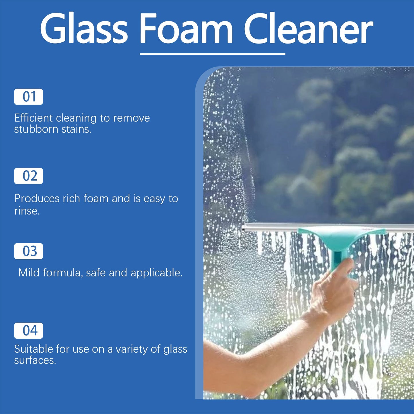 Glass Foam Cleaner cleans oil stains with refurbished daily maintenance glass cleaning spray - DivineLink1 | Electronics, Fitness, Household Essentials | Shop