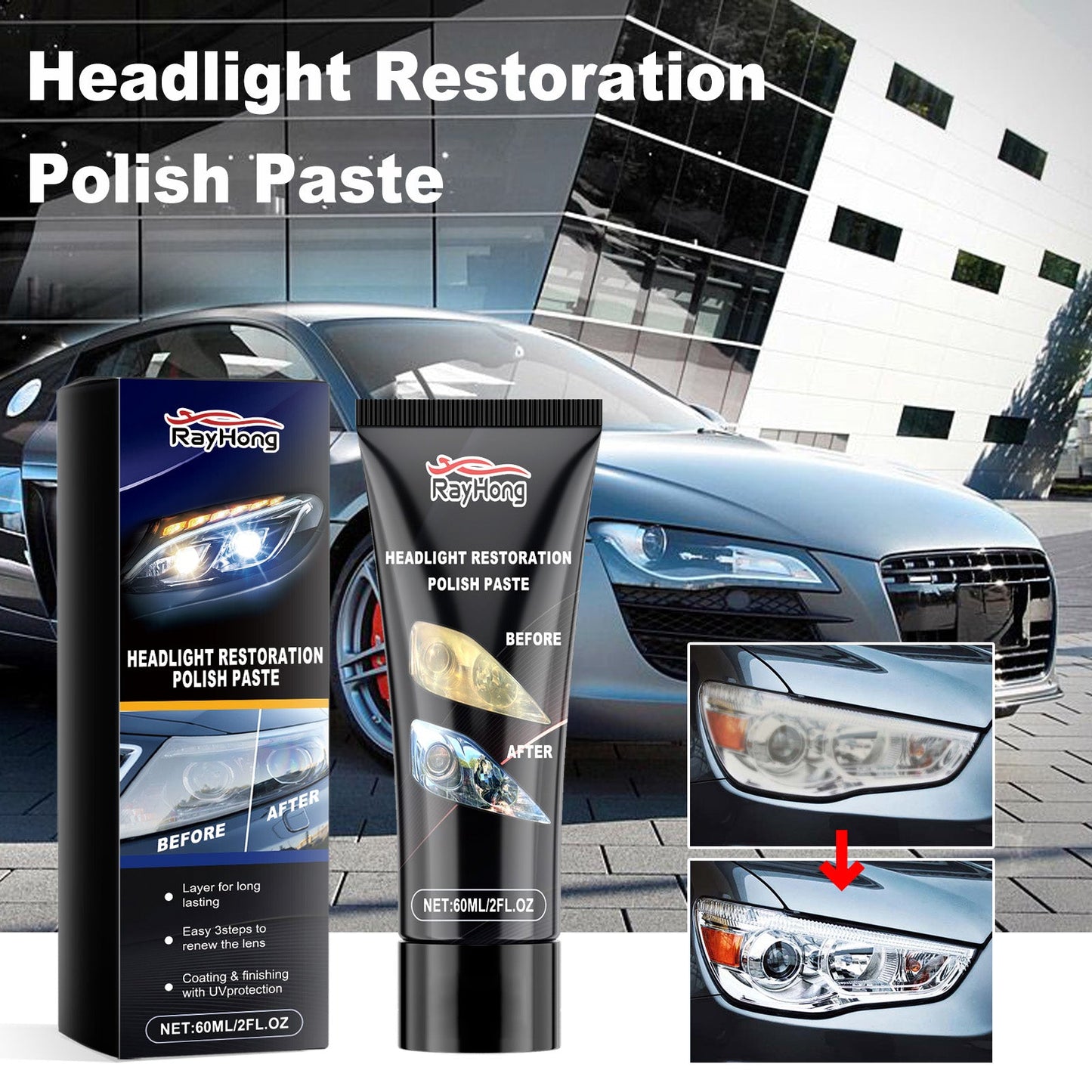 Headlight Polishing Paste Automotive Headlight Care Scratch Cleaning Refurbished Polishing Paste - DivineLink1 | Electronics, Fitness, Household Essentials | Shop
