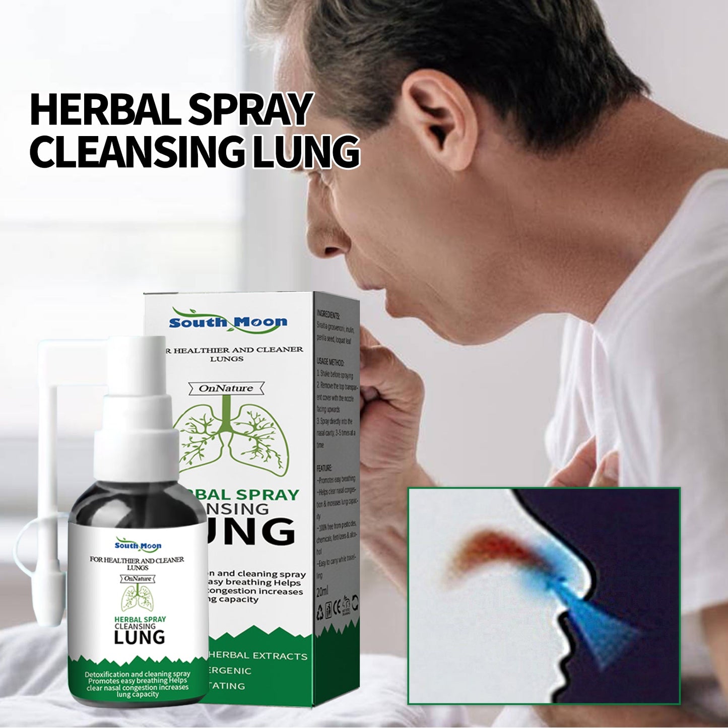 Herbal Spray Cleansing Lung, Soothe Throat And Nose Discomfort, Moisten Throat And Clear Nose Care Spray - DivineLink1 | Electronics, Fitness, Household Essentials | Shop