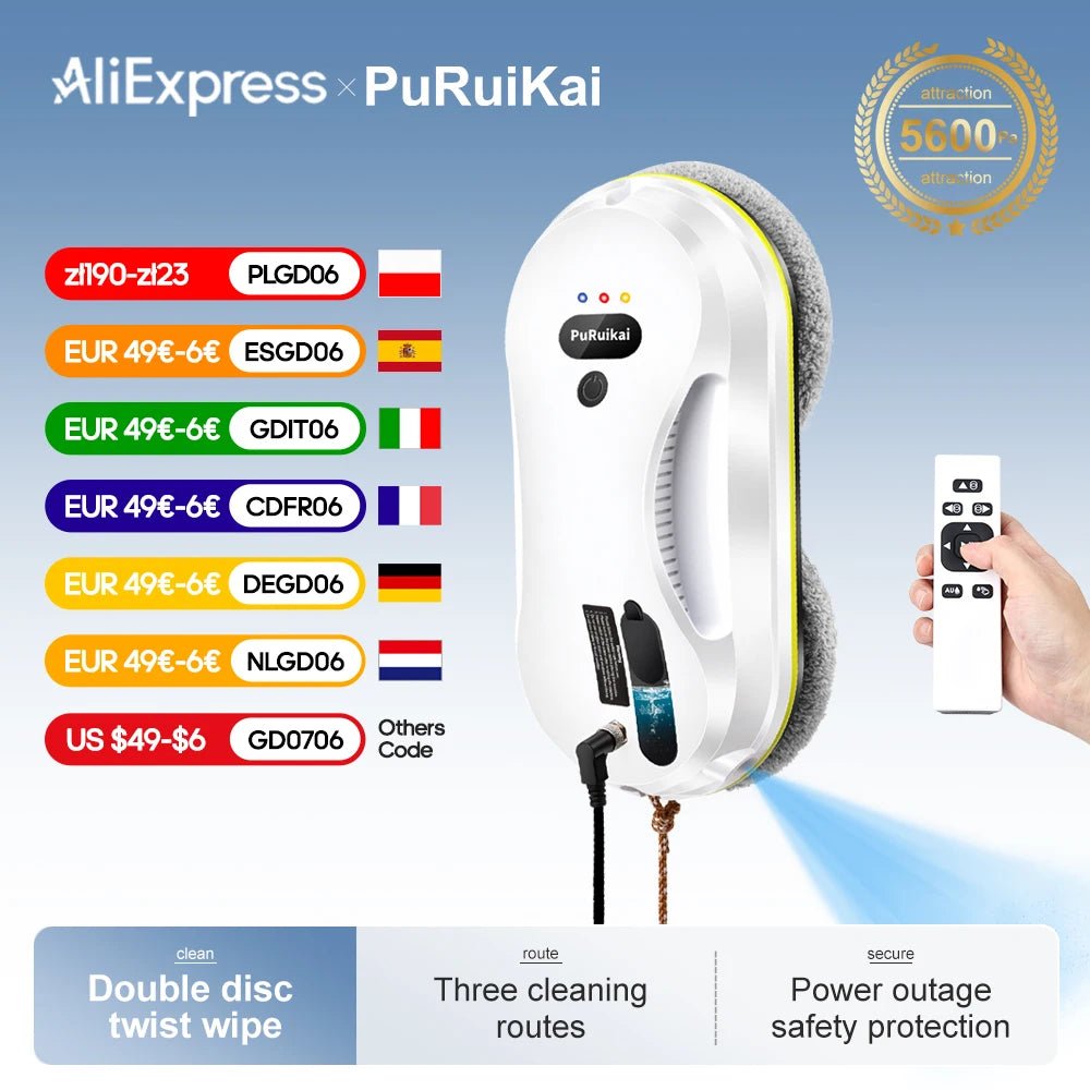 Household window automatic water spray cleaning robot vacuum cleaner remote control electric window wiper household glass wiper - DivineLink1 | Electronics, Fitness, Household Essentials | Shop