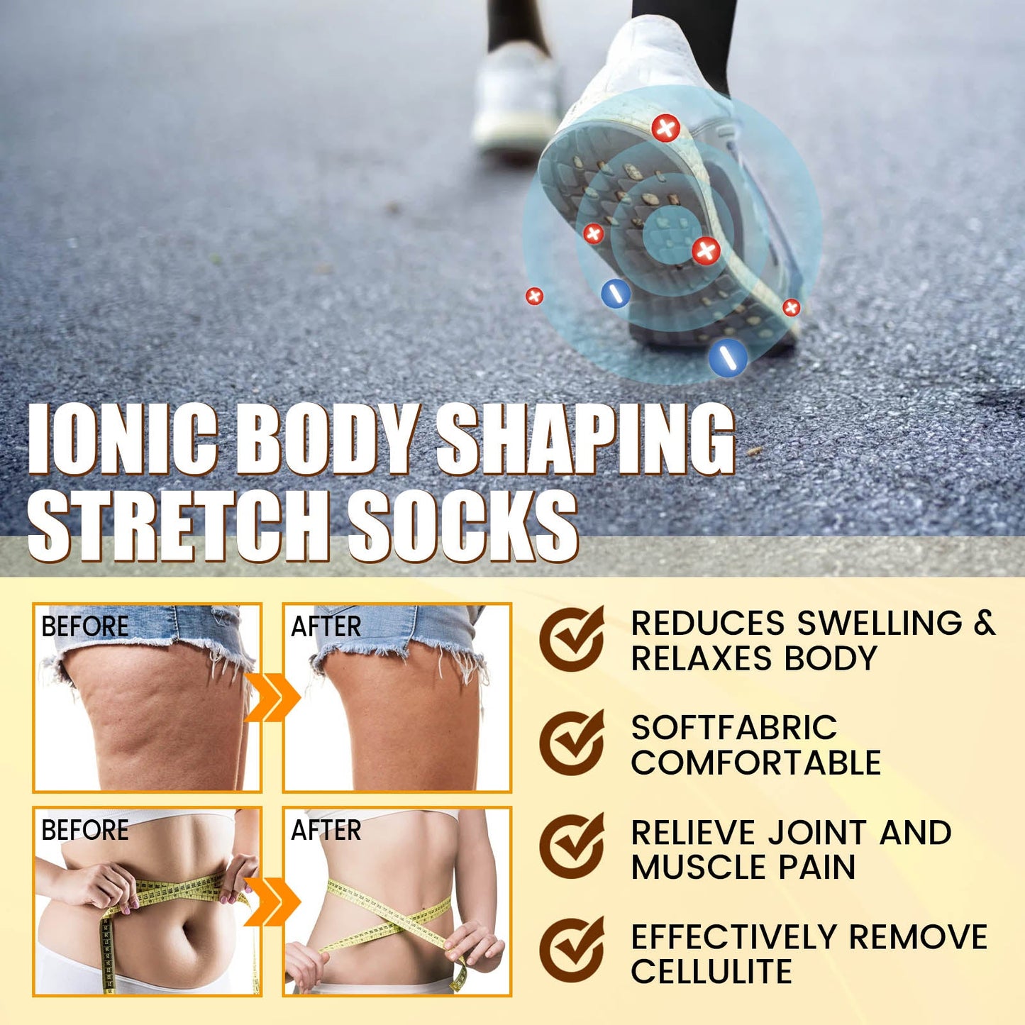 Ionic Body Shaping Stretch Socks, Outdoor Sports Comfortable Breathable Non - slip Foot Care Elastic Socks - DivineLink1 | Electronics, Fitness, Household Essentials | Shop