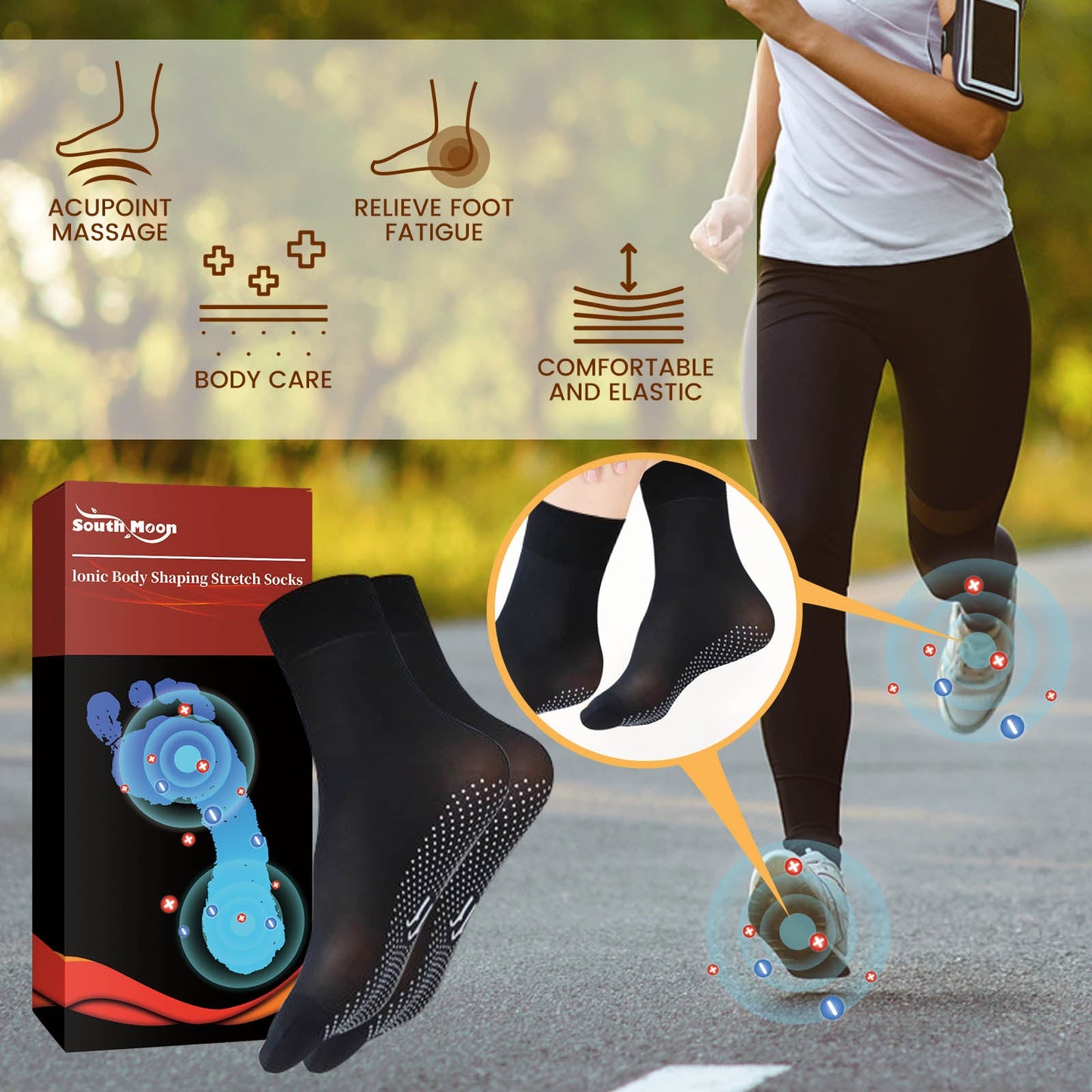 Ionic Body Shaping Stretch Socks, Outdoor Sports Comfortable Breathable Non - slip Foot Care Elastic Socks - DivineLink1 | Electronics, Fitness, Household Essentials | Shop