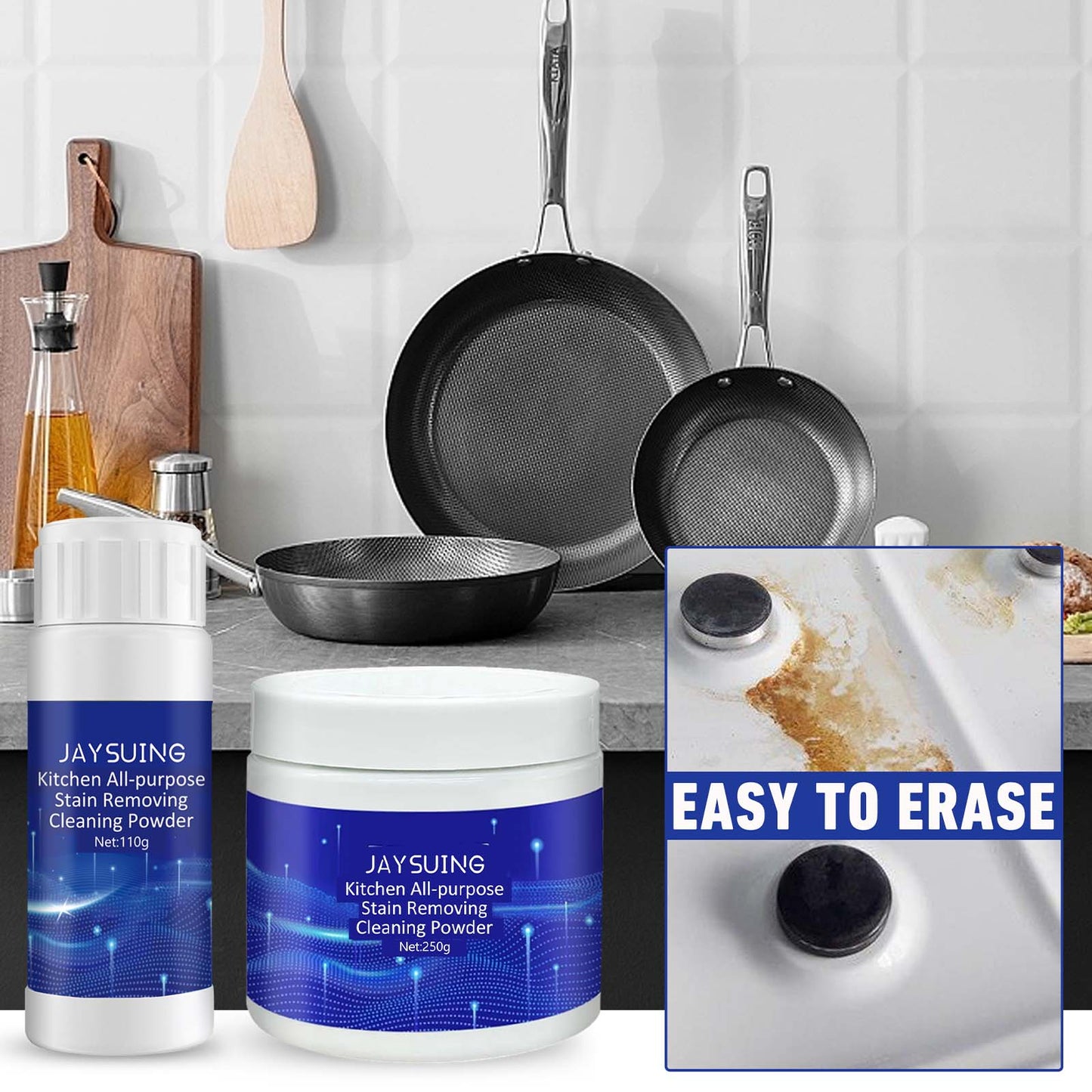 Kitchen All - Purpose Stain Removing Cleaning Powder, Kitchen Stove Oil Cleaning Utensils Rust Removal Stains Dirt Cleaning Agent - DivineLink1 | Electronics, Fitness, Household Essentials | Shop