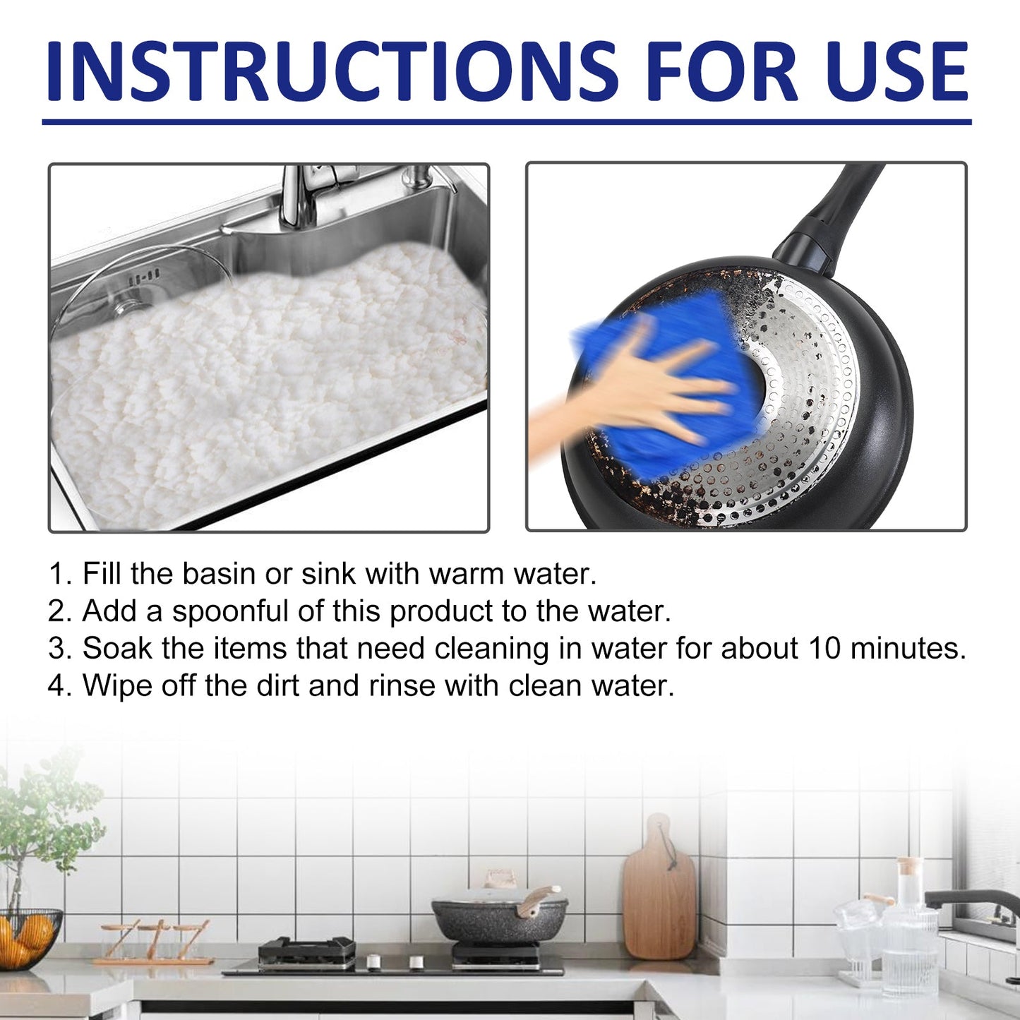 Kitchen All - Purpose Stain Removing Cleaning Powder, Kitchen Stove Oil Cleaning Utensils Rust Removal Stains Dirt Cleaning Agent - DivineLink1 | Electronics, Fitness, Household Essentials | Shop