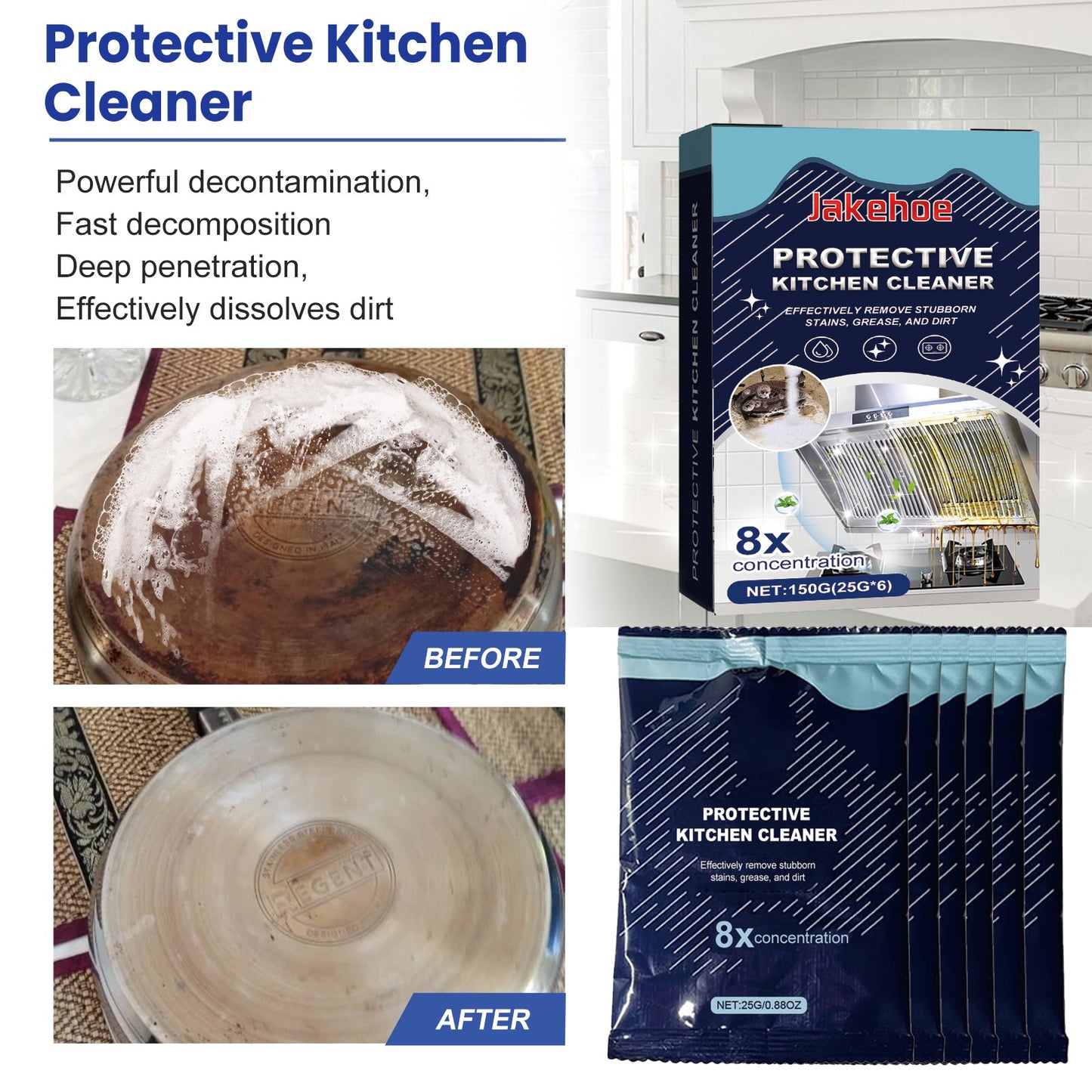 Kitchen Cleaning Detergent Powder, Stove Hood Kitchen Utensils Heavy Oil Cleaning Decontamination Detergent - DivineLink1 | Electronics, Fitness, Household Essentials | Shop