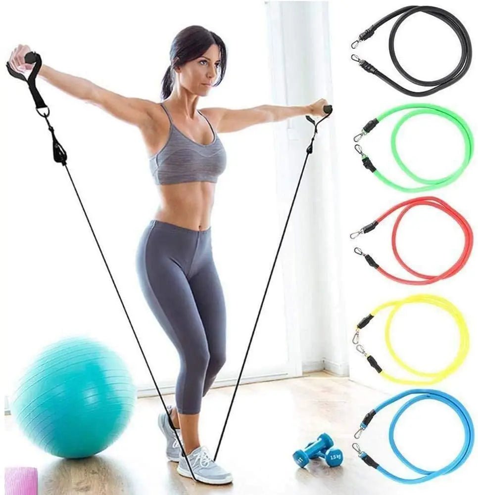 Latex resistance Pull bands rope for Pilates, yoga, CrossFit, fitness , 11PCs - DivineLink1 | Electronics, Fitness, Household Essentials | Shop