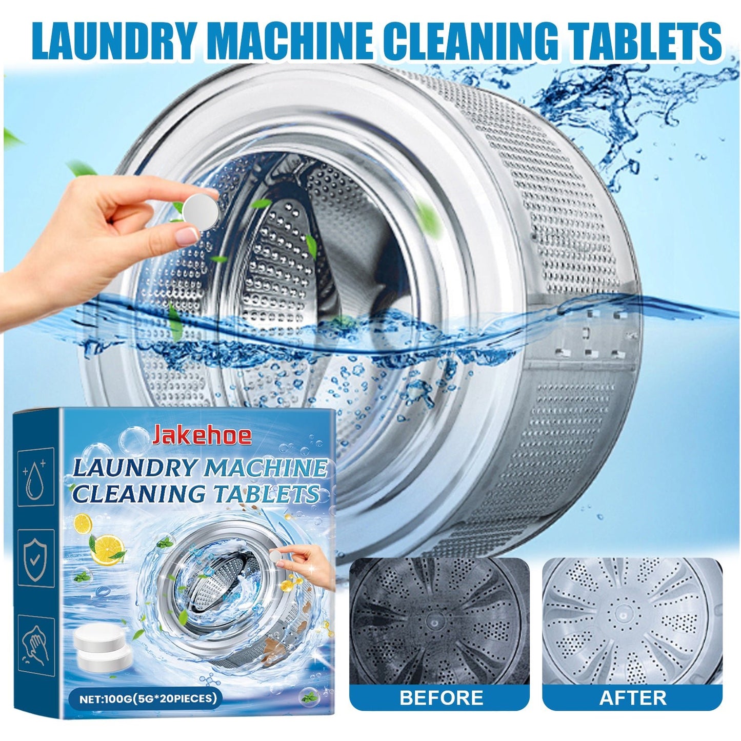 Laundry Machine Cleaning Tablets, Roller Washing Tank Remove Dirt Clean Smell Fragrant Clean - DivineLink1 | Electronics, Fitness, Household Essentials | Shop