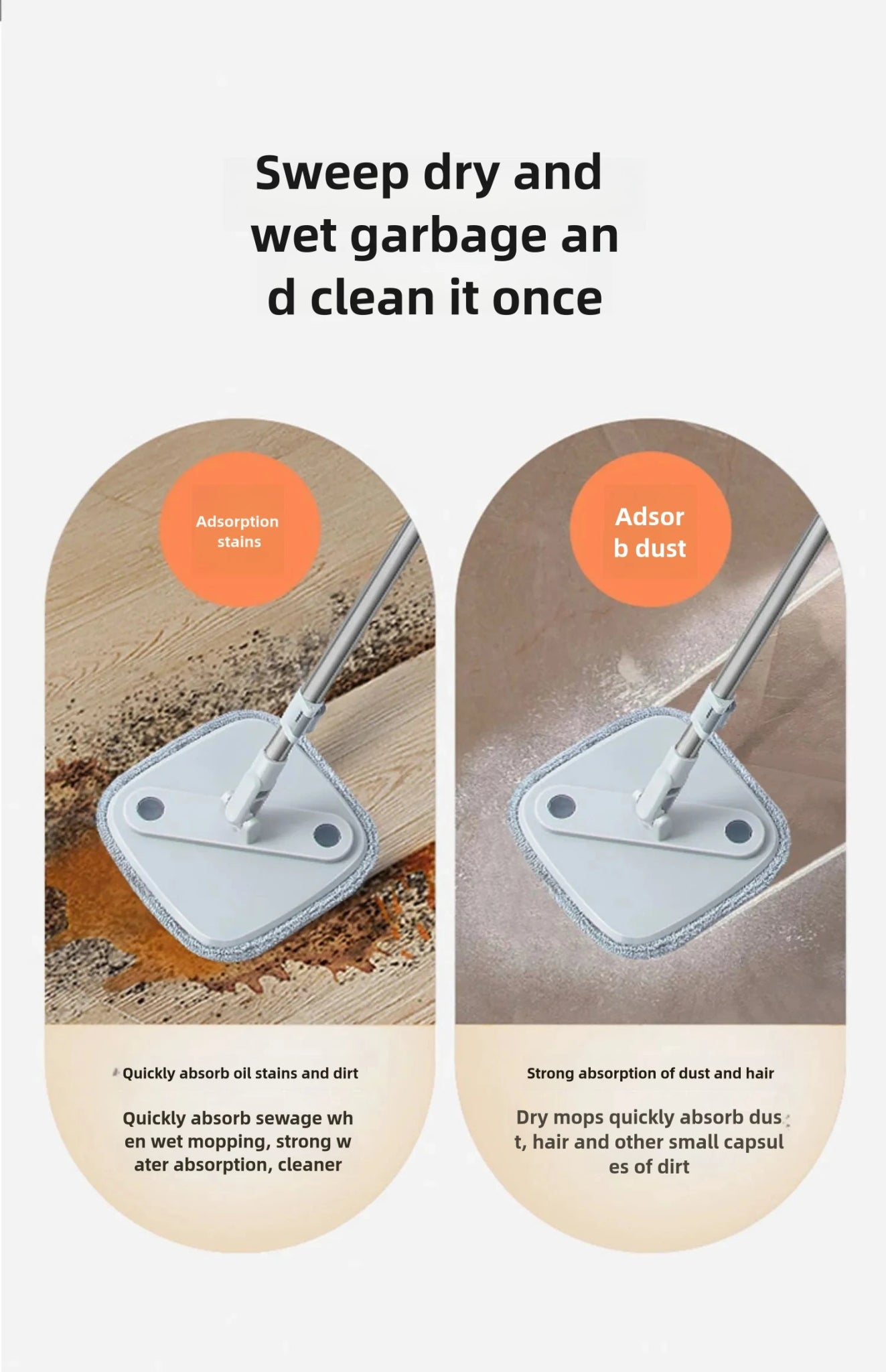 Lazy mop, high - speed centrifugal rotating cleaning cloth rotating mop, and bucket lid with 2 washable mop mats, equipped with au - DivineLink1 | Electronics, Fitness, Household Essentials | Shop