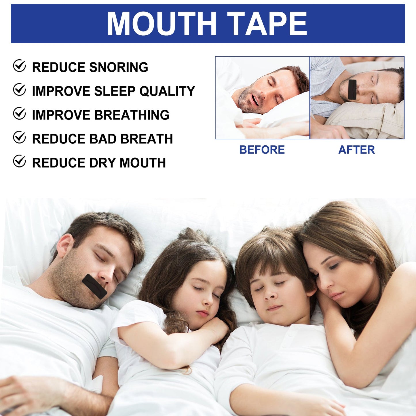 Mouth Tape, Ease Mouth Breathing Prevent Snoring Shut Mouth Care For Sleep Patch - DivineLink1 | Electronics, Fitness, Household Essentials | Shop