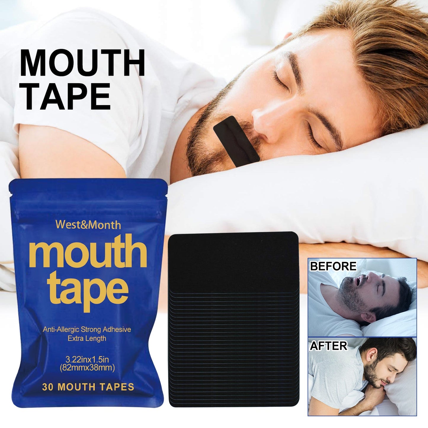 Mouth Tape, Ease Mouth Breathing Prevent Snoring Shut Mouth Care For Sleep Patch - DivineLink1 | Electronics, Fitness, Household Essentials | Shop