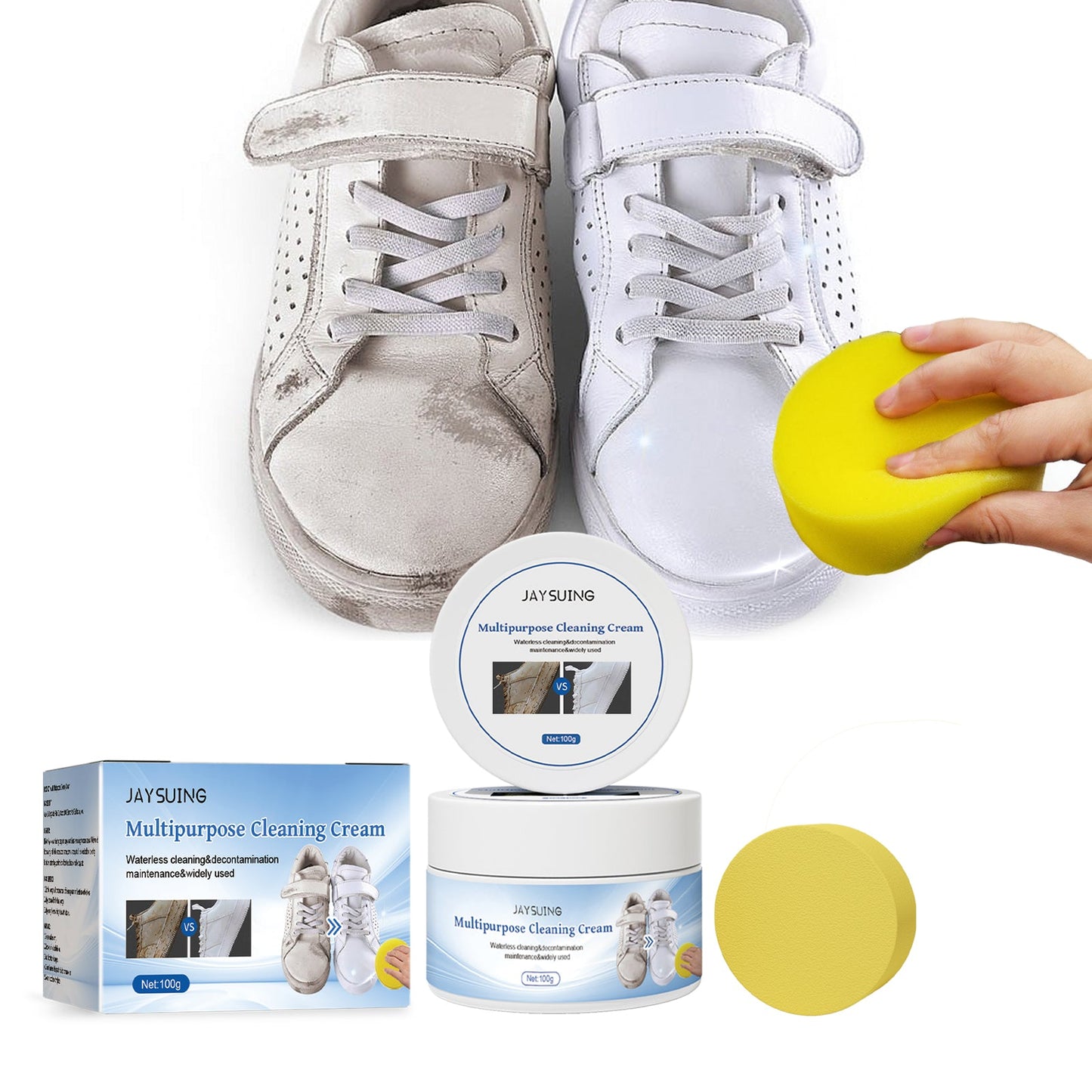 Multi - purpose Decontamination Cream, Small White Shoes Sofa Leather Cleaning Stain Yellow Edge Multi - purpose Cleaning Cream - DivineLink1 | Electronics, Fitness, Household Essentials | Shop