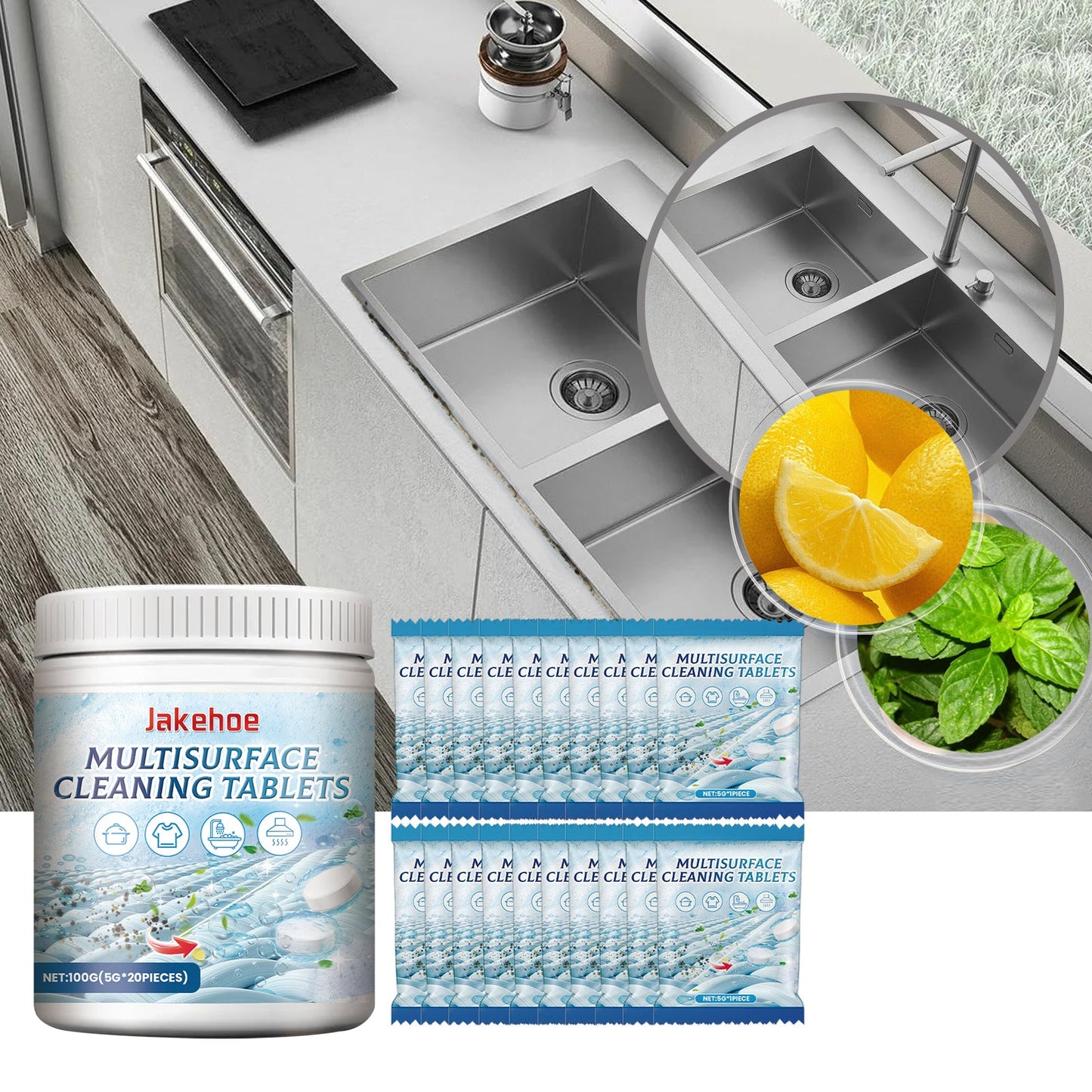 Multi - Surface Cleaning Effervescent Tablets, Cooktop Tile Bathroom Kitchen Mildew Stains Clean And Clean - DivineLink1 | Electronics, Fitness, Household Essentials | Shop