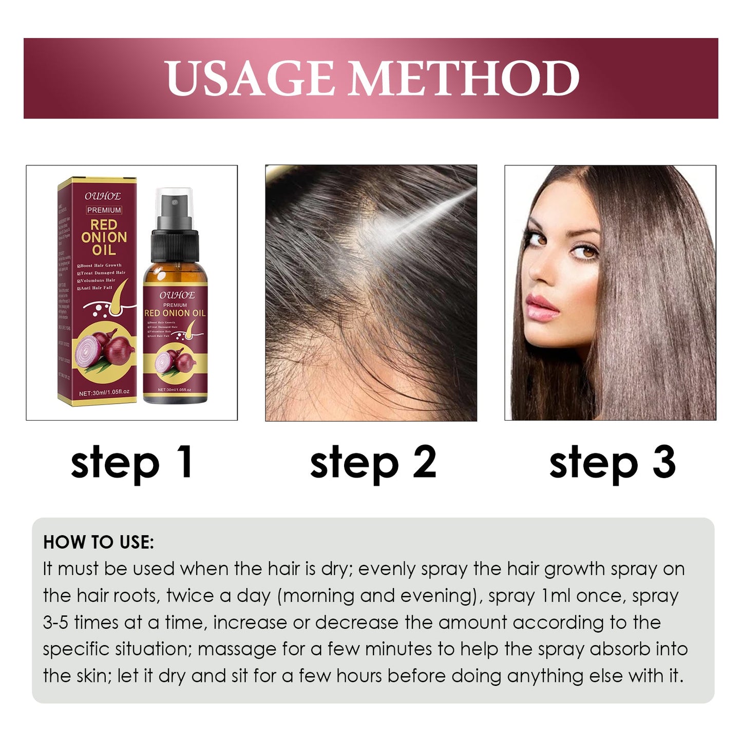 Onion Hair Growth Essential Oil, Strengthens And Hydrates Hair Growth Hair Dense Hair Care Spray - DivineLink1 | Electronics, Fitness, Household Essentials | Shop