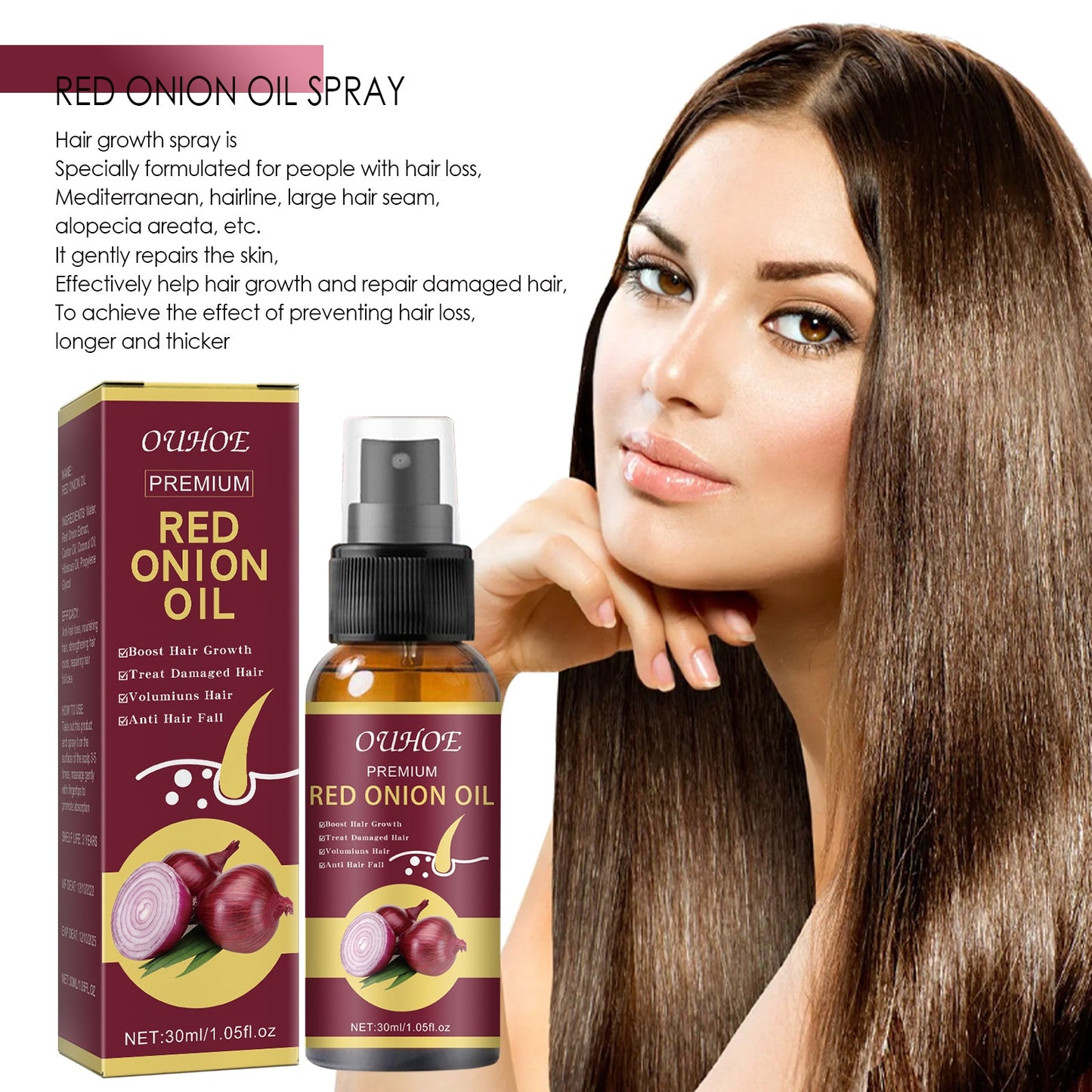 Onion Hair Growth Essential Oil, Strengthens And Hydrates Hair Growth Hair Dense Hair Care Spray - DivineLink1 | Electronics, Fitness, Household Essentials | Shop