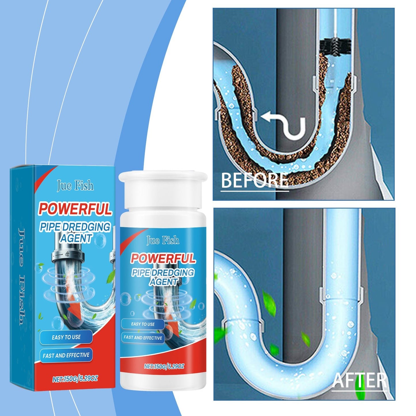 Pipe Dredge Cleaning Agent, Kitchen Toilet Sewer Clogged Dredge Drainage Pipe Clean And Decontaminate - DivineLink1 | Electronics, Fitness, Household Essentials | Shop