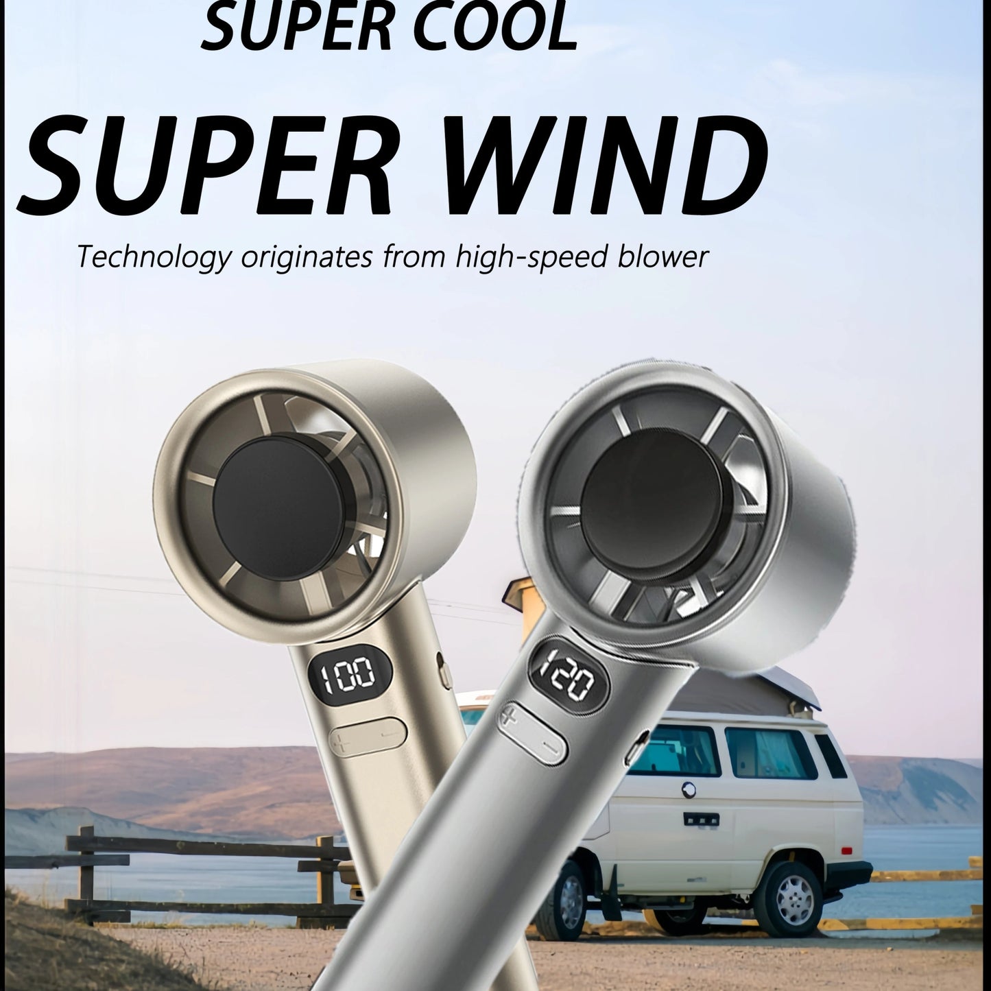 Portable Fan 120 - Speed Digital Display Ice Cooling Tech Stylish Semiconductor Condensation Mini Personal Fan for Home, Office - DivineLink1 | Electronics, Fitness, Household Essentials | Shop