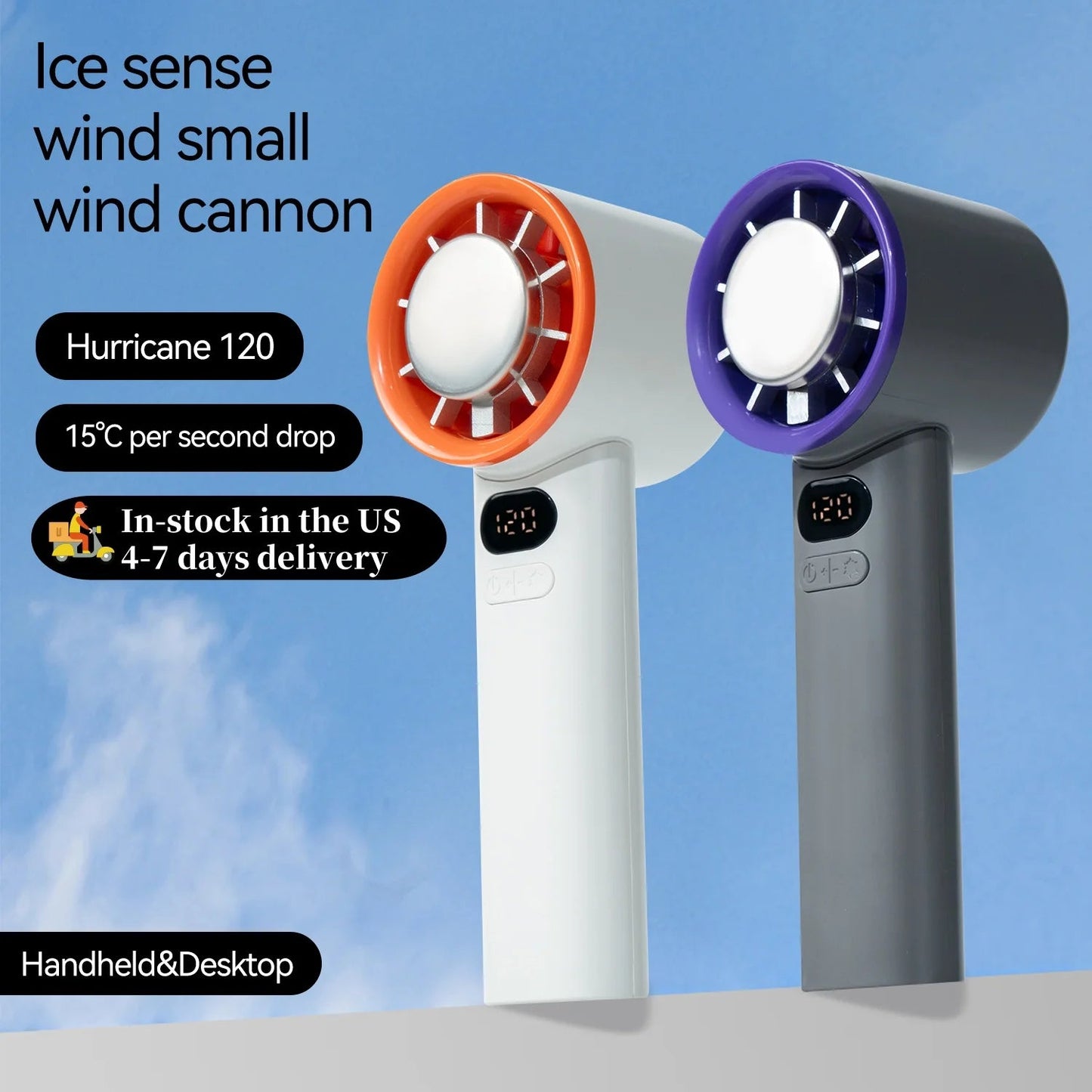 Portable Fan 120 - Speed Digital Display Ice Cooling Tech Stylish Semiconductor Condensation Mini Personal Fan for Home, Office - DivineLink1 | Electronics, Fitness, Household Essentials | Shop