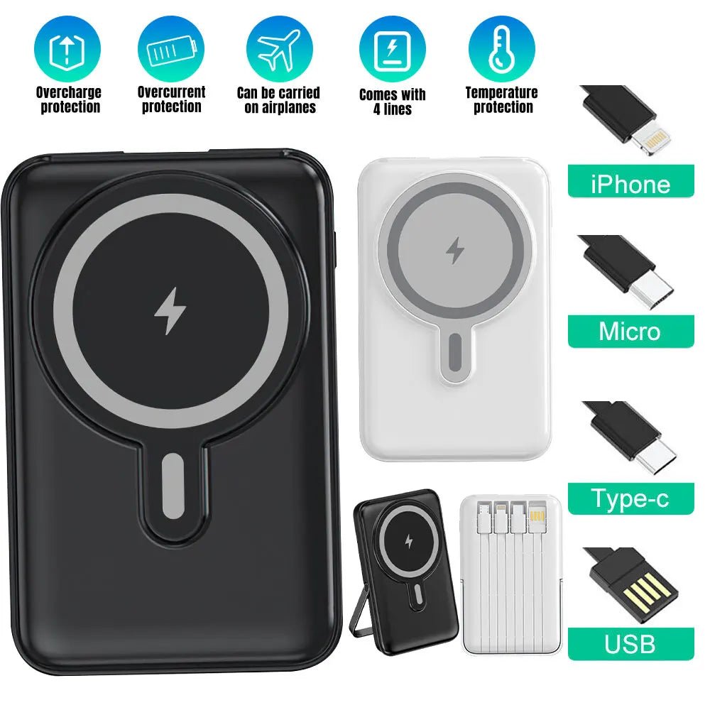 Power Bank 10000mAh Mini Magnetic 22.5W Wireless Fast Charging Portable External Battery for iPhone Android Powerbank - DivineLink1 | Electronics, Fitness, Household Essentials | Shop