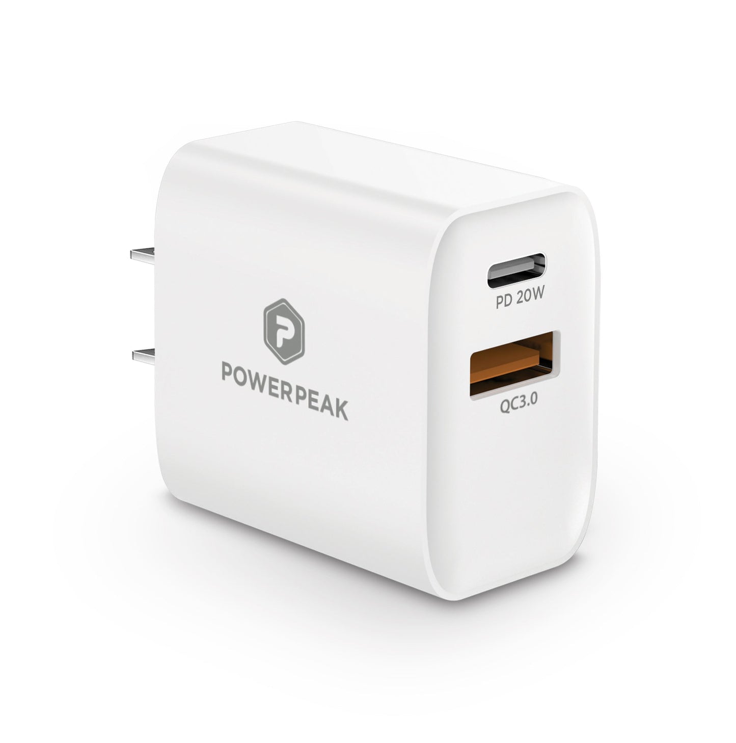 PowerPeak PD Wall Dual Port Charger 20W - White - DivineLink1 | Electronics, Fitness, Household Essentials | Shop