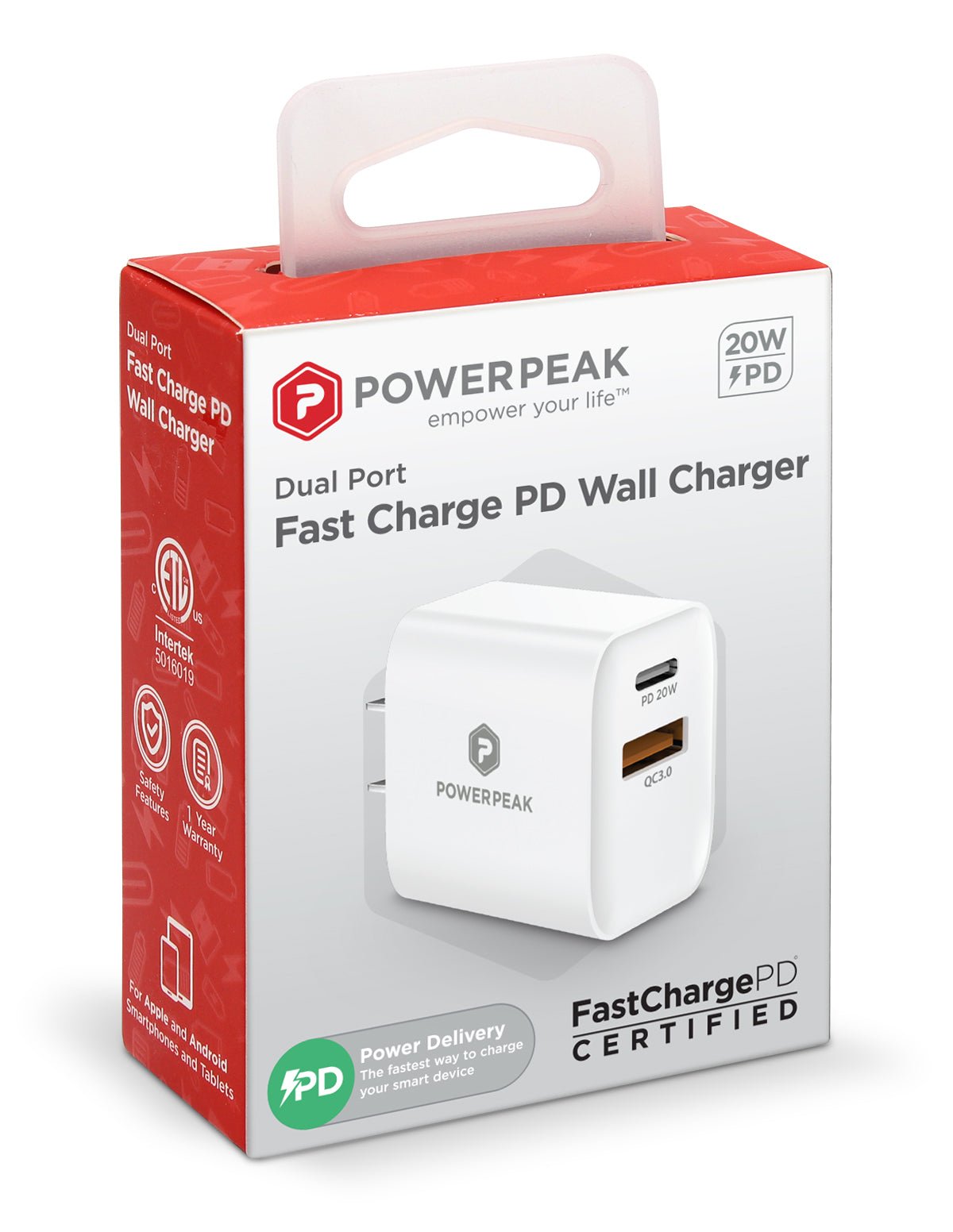 PowerPeak PD Wall Dual Port Charger 20W - White - DivineLink1 | Electronics, Fitness, Household Essentials | Shop