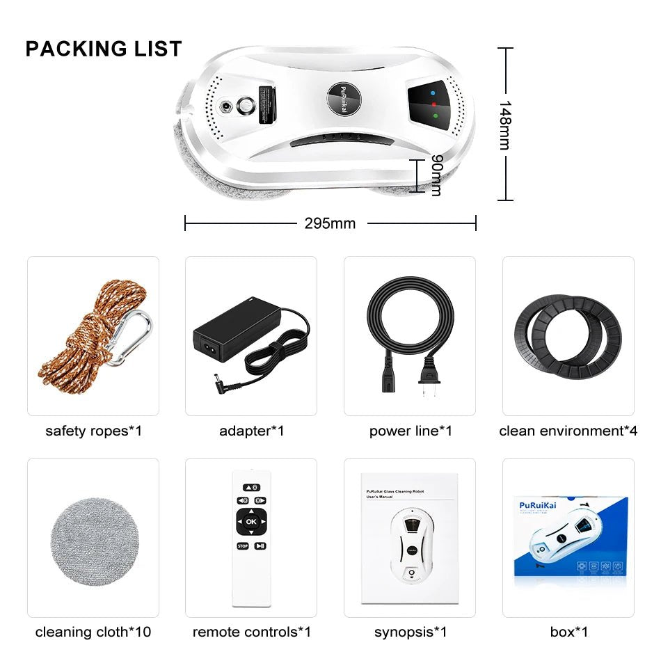 PuRuiKai Ultra thin Robot vacuum cleaner window cleaning robot window electric glass limpiacristales remote control for home - DivineLink1 | Electronics, Fitness, Household Essentials | Shop