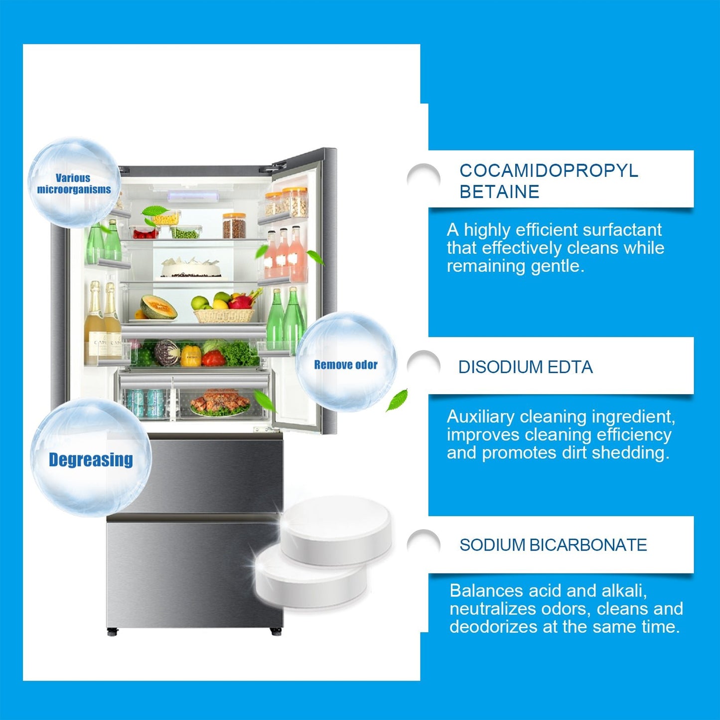 Refrigerator Cleaning Effervescent Tablet Kitchen Refrigerator Cleaning Anti - Oil Anti - Odor Multi - Purpose Cleaning Tablet - DivineLink1 | Electronics, Fitness, Household Essentials | Shop
