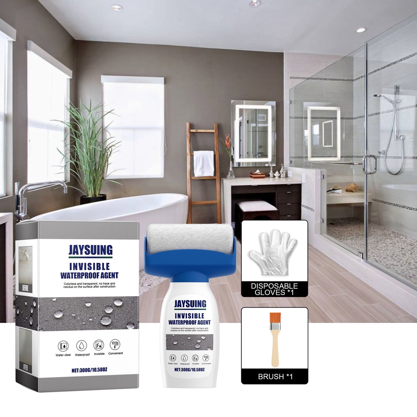 Roller Waterproof Glue, Home Waterproof Repair With Roller Brush Wear - Resistant Exterior Waterproof Paint - DivineLink1 | Electronics, Fitness, Household Essentials | Shop