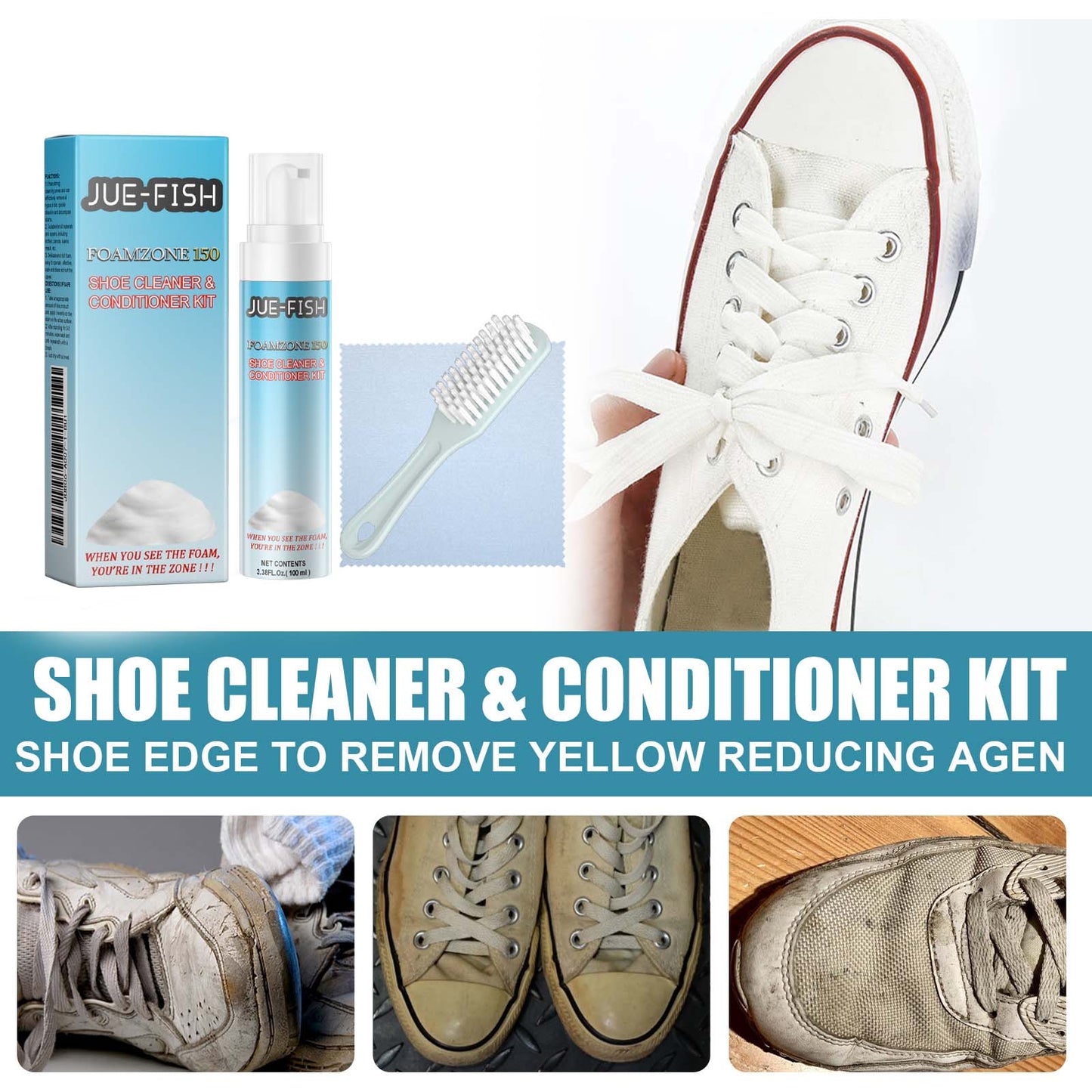 Shoe Cleaning Care Set Small White Shoes Yellow Edge Stain Cleaning White Portable Whitening Agent - DivineLink1 | Electronics, Fitness, Household Essentials | Shop