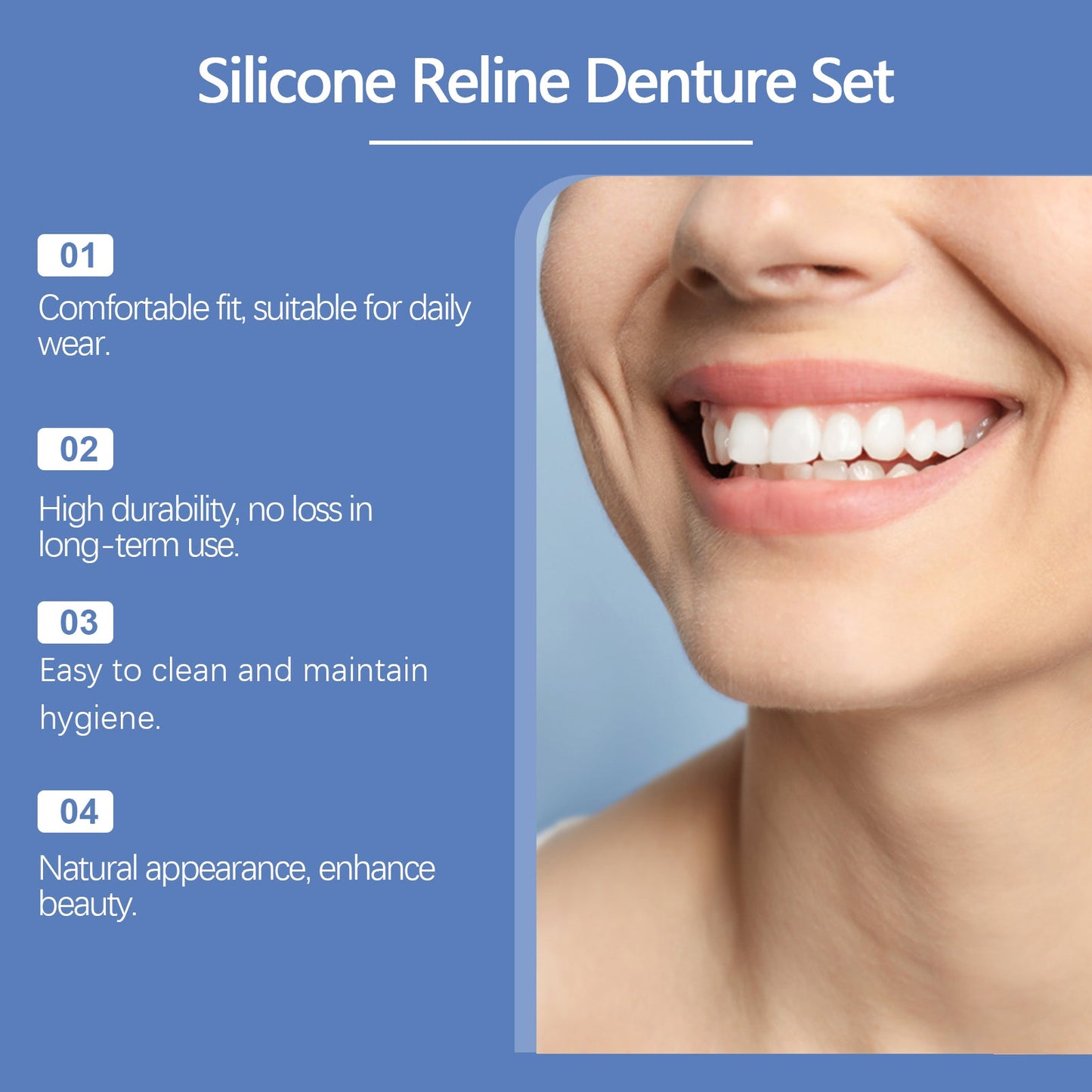 Silicone Resin Denture Set, Enhance Smile Appearance Comfortable Material Denture Beauty Care - DivineLink1 | Electronics, Fitness, Household Essentials | Shop