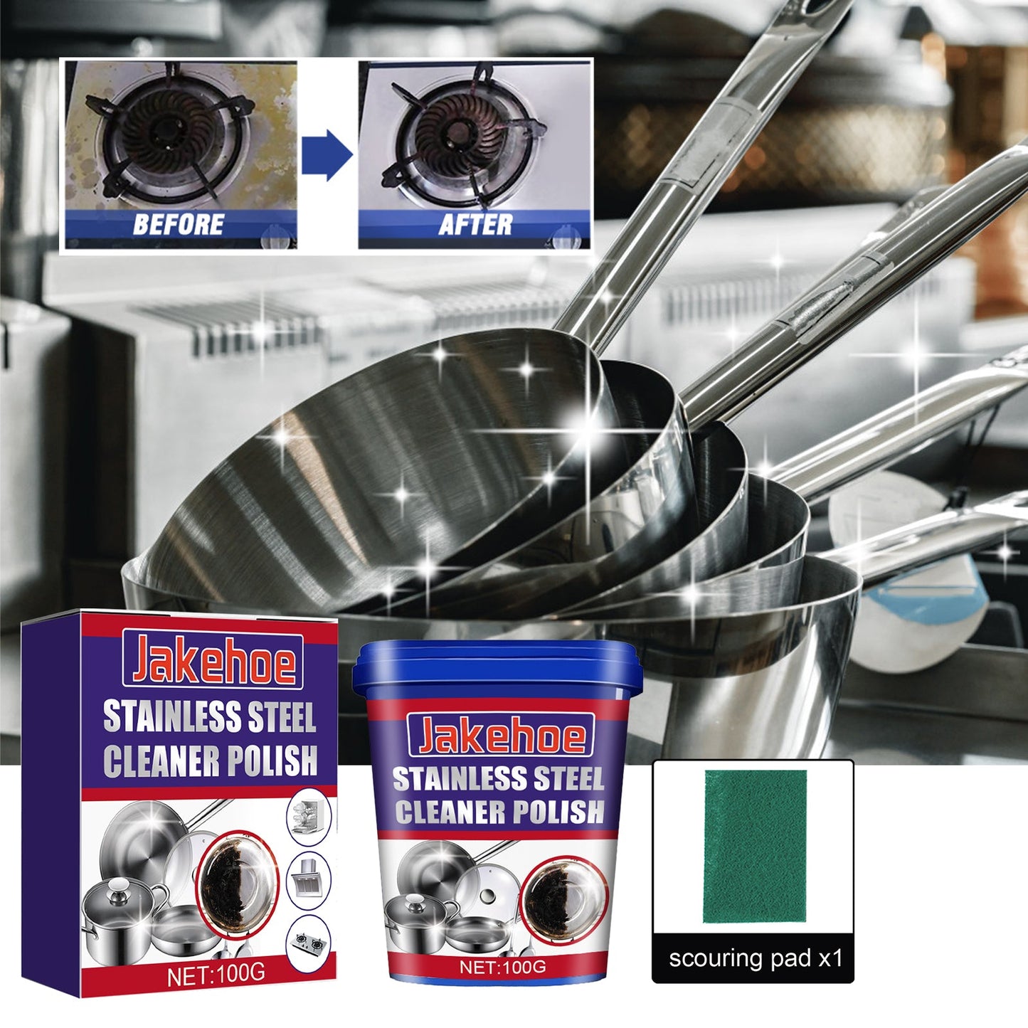Stainless Steel Cleaner Polish, Kitchen Appliances Stove Hood Clean The Bottom Of The Pot Black Dirt Stains Rust - DivineLink1 | Electronics, Fitness, Household Essentials | Shop