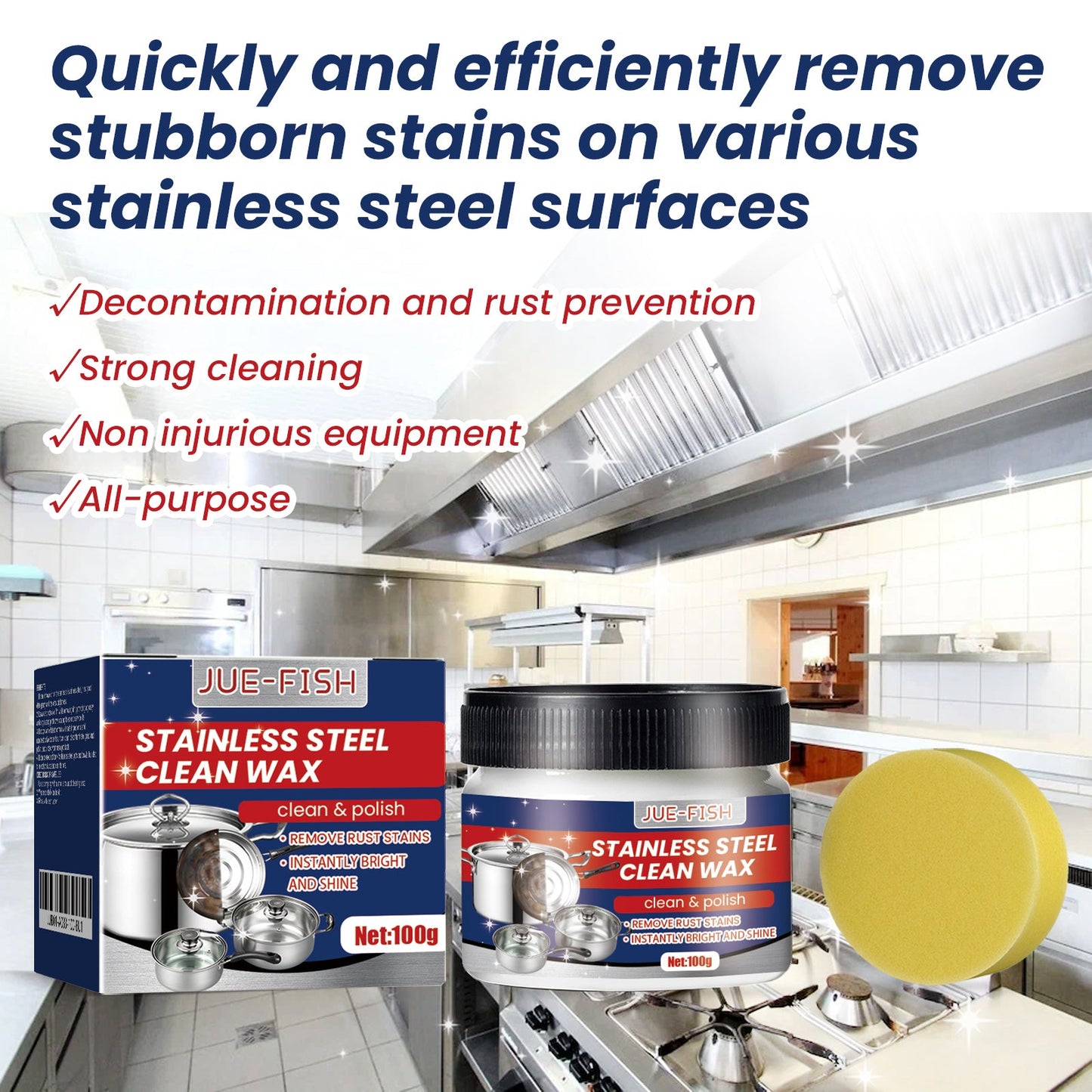 Stainless Steel Cleaning Cream, Kitchen Utensils, Pots And Pans, Cooktops, Heavy Oil, Rust Removal, Cleaning And Descaling Paste - DivineLink1 | Electronics, Fitness, Household Essentials | Shop