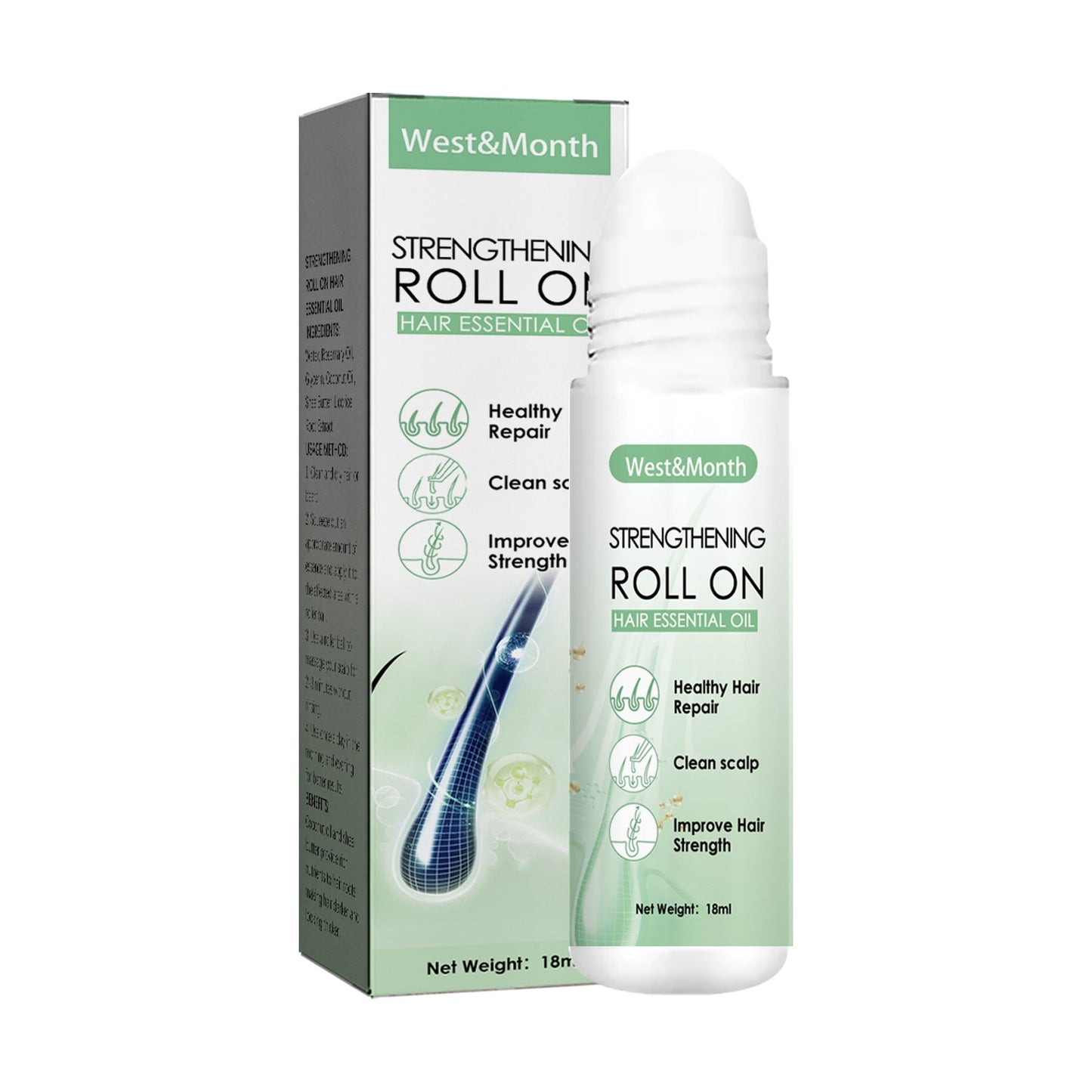 Strengthening Roll On Hair Essential Oil, Scalp Massage Moisturizing Hair Roots Thickening Hair Care Ball Essential Oil - DivineLink1 | Electronics, Fitness, Household Essentials | Shop