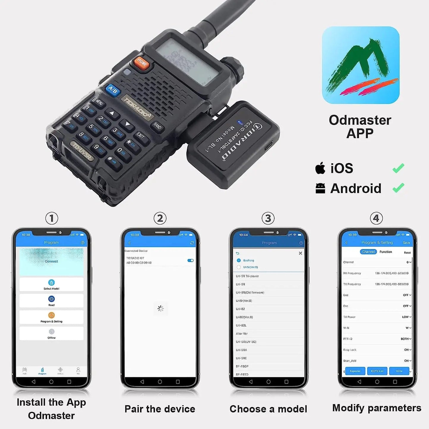 TIDRADIO Wireless Programmer Phone APP Programming for Walkie Talkie Multiple Model Search Repeaters Alternative Programming - DivineLink1 | Electronics, Fitness, Household Essentials | Shop