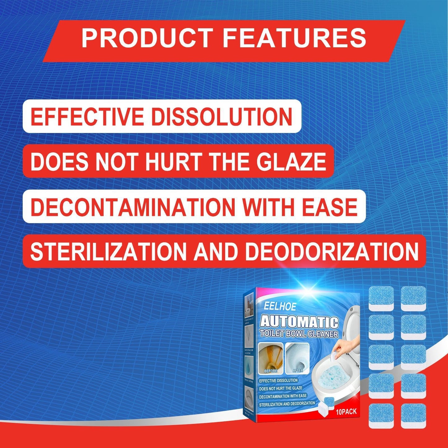 Toilet Toilet Cleaning Tablet Toilet Block Deodorizing Urine Stains Cleaning Effervescent Tablet Sink Stain Removal Scent - DivineLink1 | Electronics, Fitness, Household Essentials | Shop