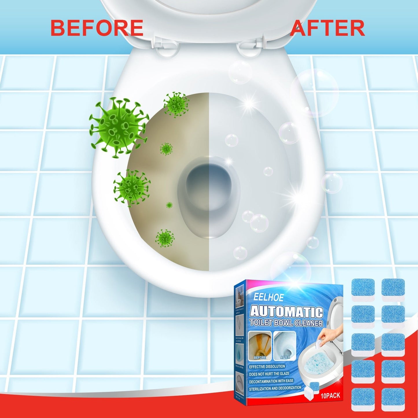 Toilet Toilet Cleaning Tablet Toilet Block Deodorizing Urine Stains Cleaning Effervescent Tablet Sink Stain Removal Scent - DivineLink1 | Electronics, Fitness, Household Essentials | Shop