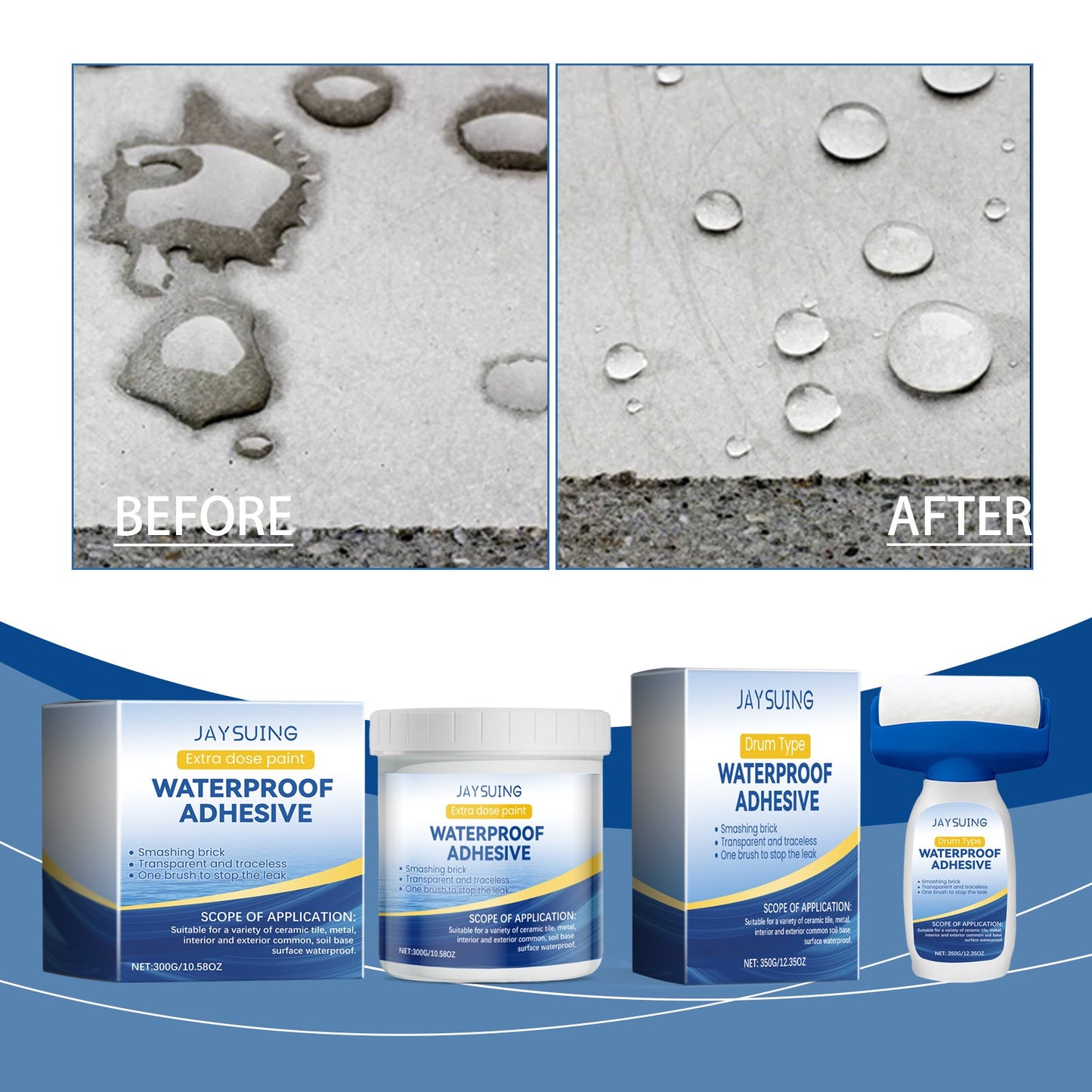 Transparent Waterproof Adhesive, Tile Wall Tile Leak Repair Material Transparent Waterproof Sealing Paint Glue - DivineLink1 | Electronics, Fitness, Household Essentials | Shop