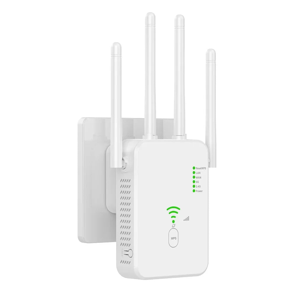 U10 Wireless WiFi Repeater Dual Band 5GHz/2.4GHz Wi Fi Range Extender 1200Mbps Signal Booster With 4 Antennas 3 Modes UK/US/EU - DivineLink1 | Electronics, Fitness, Household Essentials | Shop