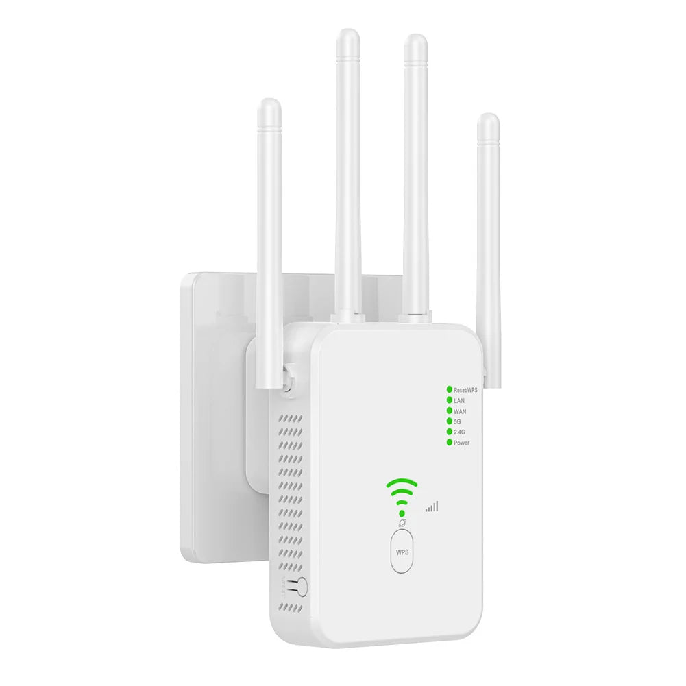 U10 Wireless WiFi Repeater Dual Band 5GHz/2.4GHz Wi Fi Range Extender 1200Mbps Signal Booster With 4 Antennas 3 Modes UK/US/EU - DivineLink1 | Electronics, Fitness, Household Essentials | Shop