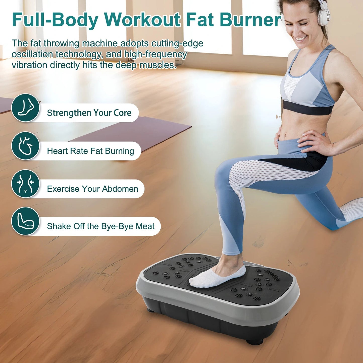 Vibration Plate Exercise Machine Fat - Burning Home Fitness Fat Slinger Shaping Whole Body Workout Portable Fitness Equipment - DivineLink1 | Electronics, Fitness, Household Essentials | Shop
