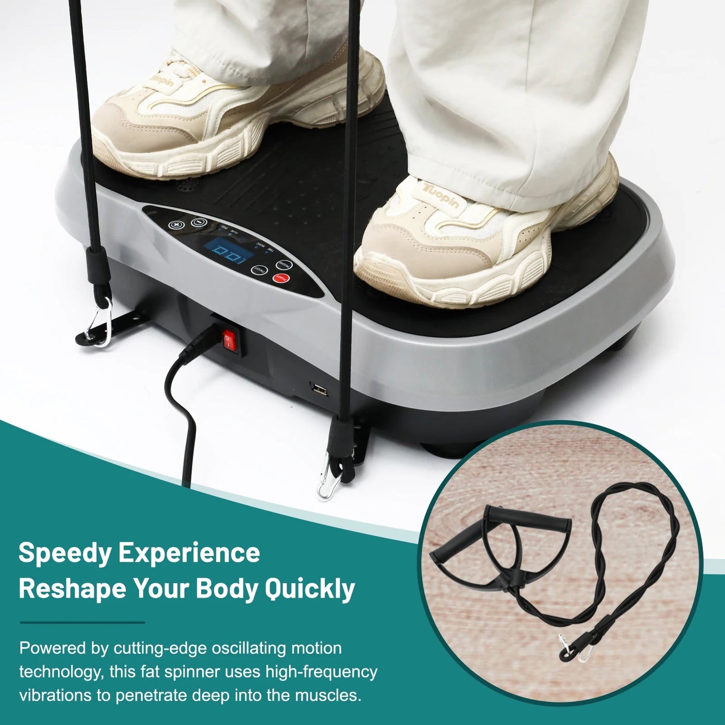Vibration Plate Exercise Machine Fat - Burning Home Fitness Fat Slinger Shaping Whole Body Workout Portable Fitness Equipment - DivineLink1 | Electronics, Fitness, Household Essentials | Shop