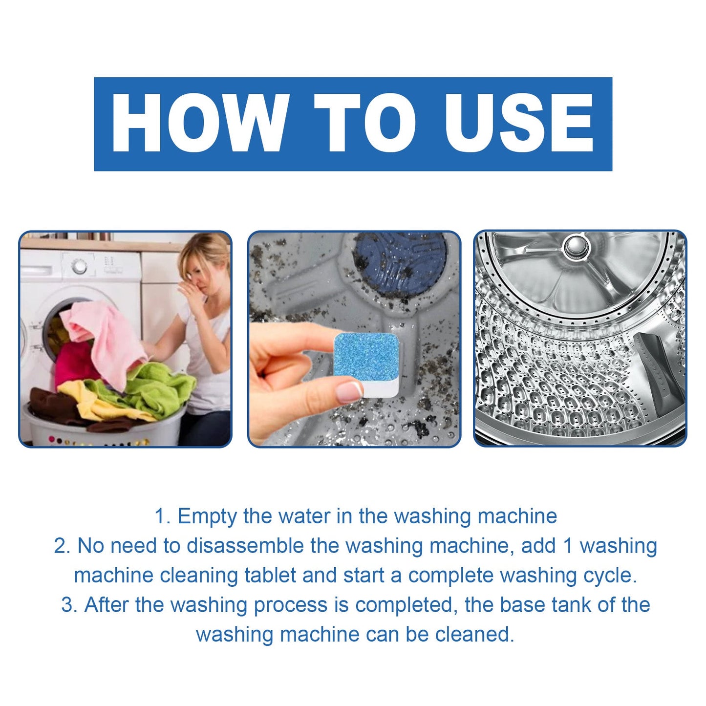 Washing Machine Cleaning Effervescent Tablet, Washing Machine Slot Stain Cleaner Effervescent Tablet Automatic Cleaning - DivineLink1 | Electronics, Fitness, Household Essentials | Shop