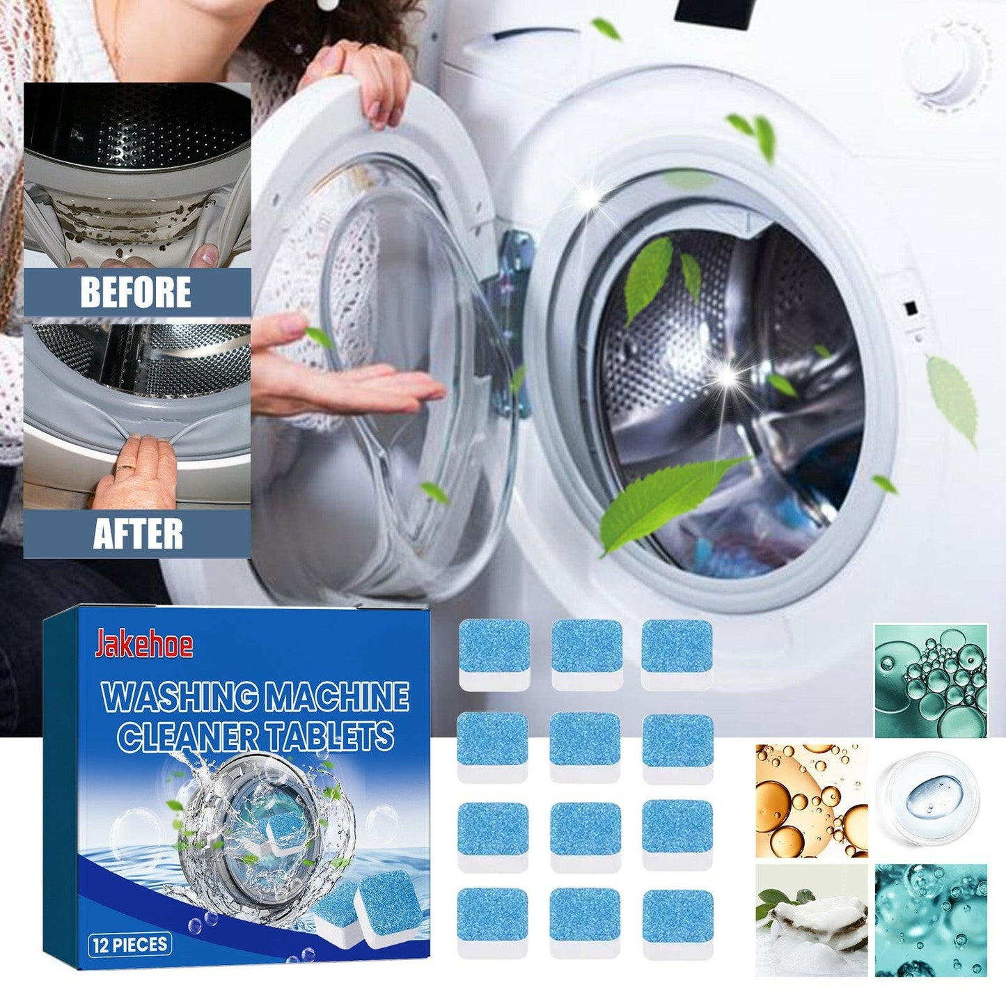 Washing Machine Cleaning Effervescent Tablet, Washing Machine Slot Stain Cleaner Effervescent Tablet Automatic Cleaning - DivineLink1 | Electronics, Fitness, Household Essentials | Shop