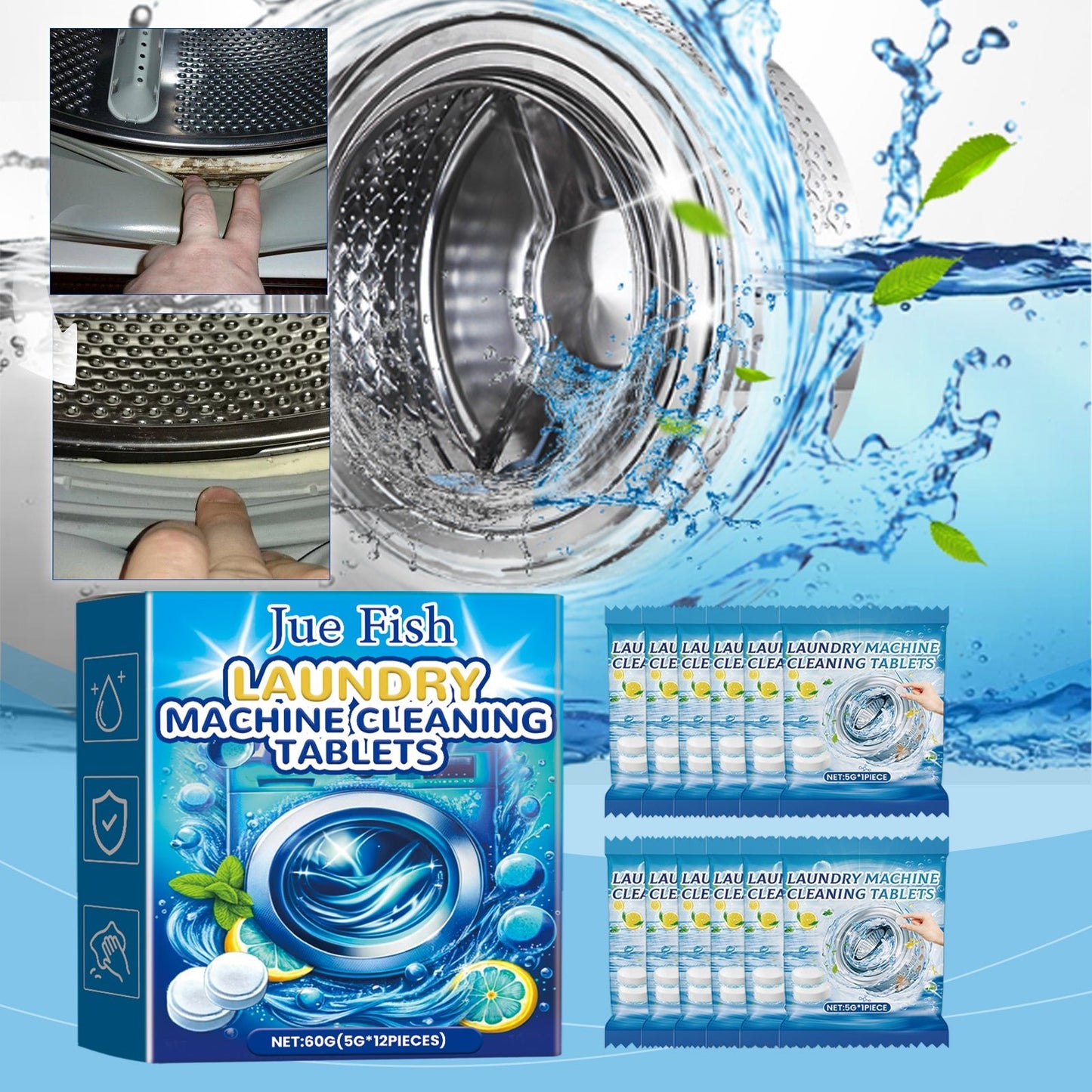 washing machine cleaning effervescent tablets, washing machine slot stains cleaning dirt cleaning odor effervescent tablets - DivineLink1 | Electronics, Fitness, Household Essentials | Shop