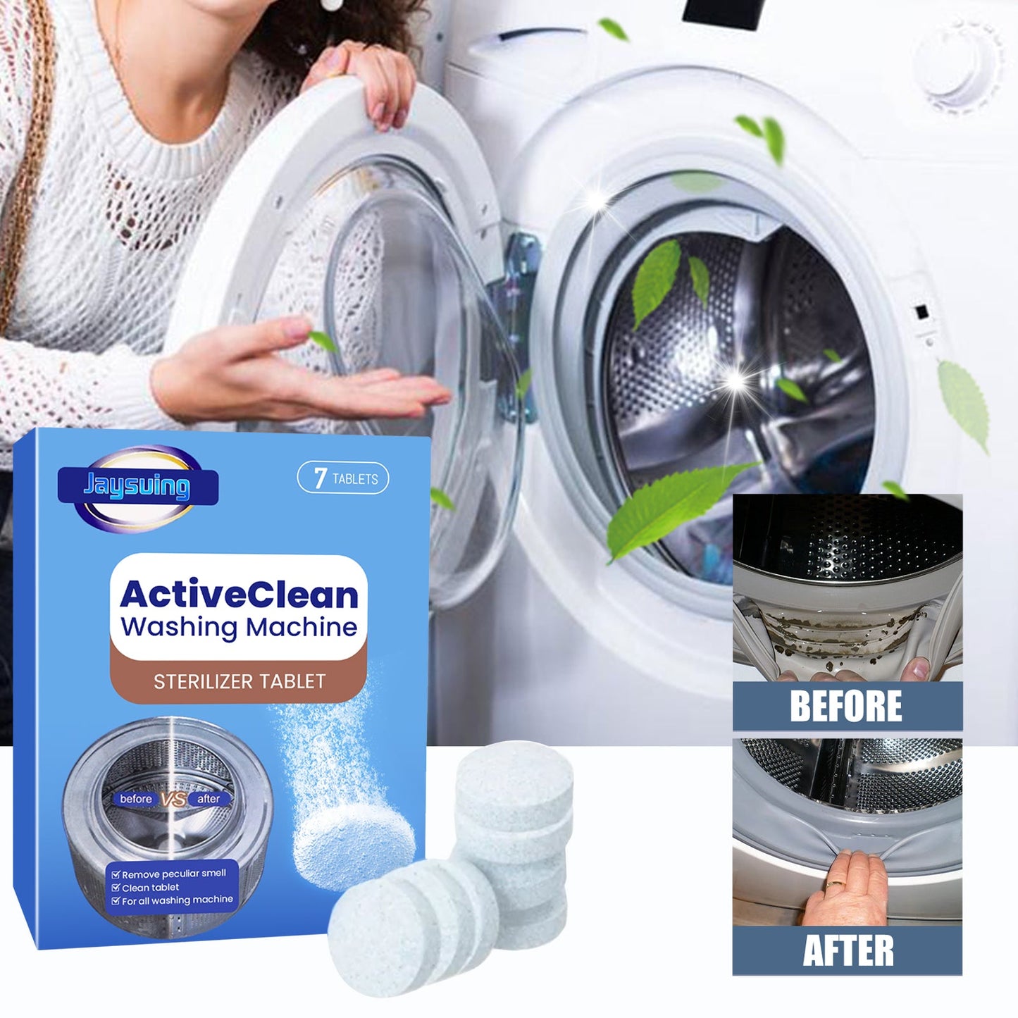 Washing Machine Cleaning Tablets, Washing Machine Slot Automatic Drum Cleaning Dirt And Odor Cleaning Tablets - DivineLink1 | Electronics, Fitness, Household Essentials | Shop