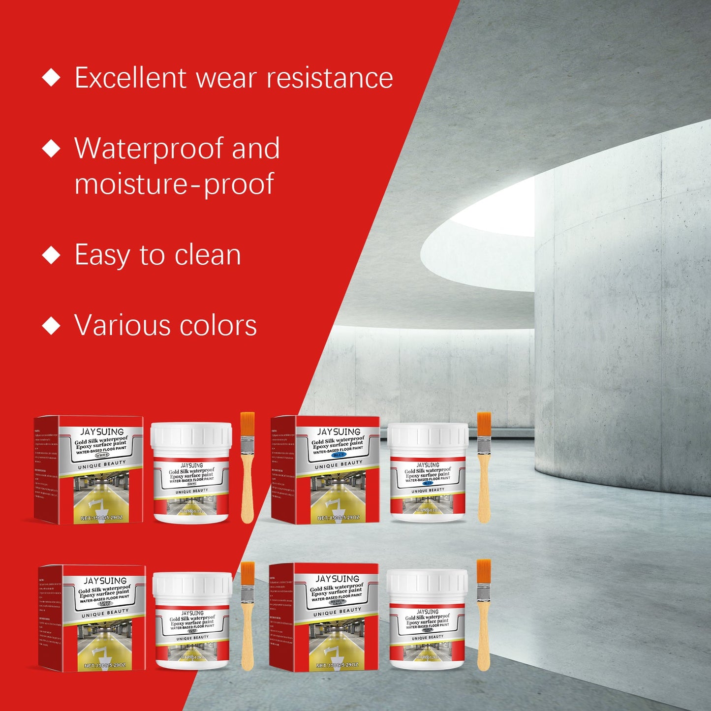 Waterproof Epoxy Floor Paint Household Wall Floor Waterproof Anti - Crack Cover Stains Renovation Paste - DivineLink1 | Electronics, Fitness, Household Essentials | Shop